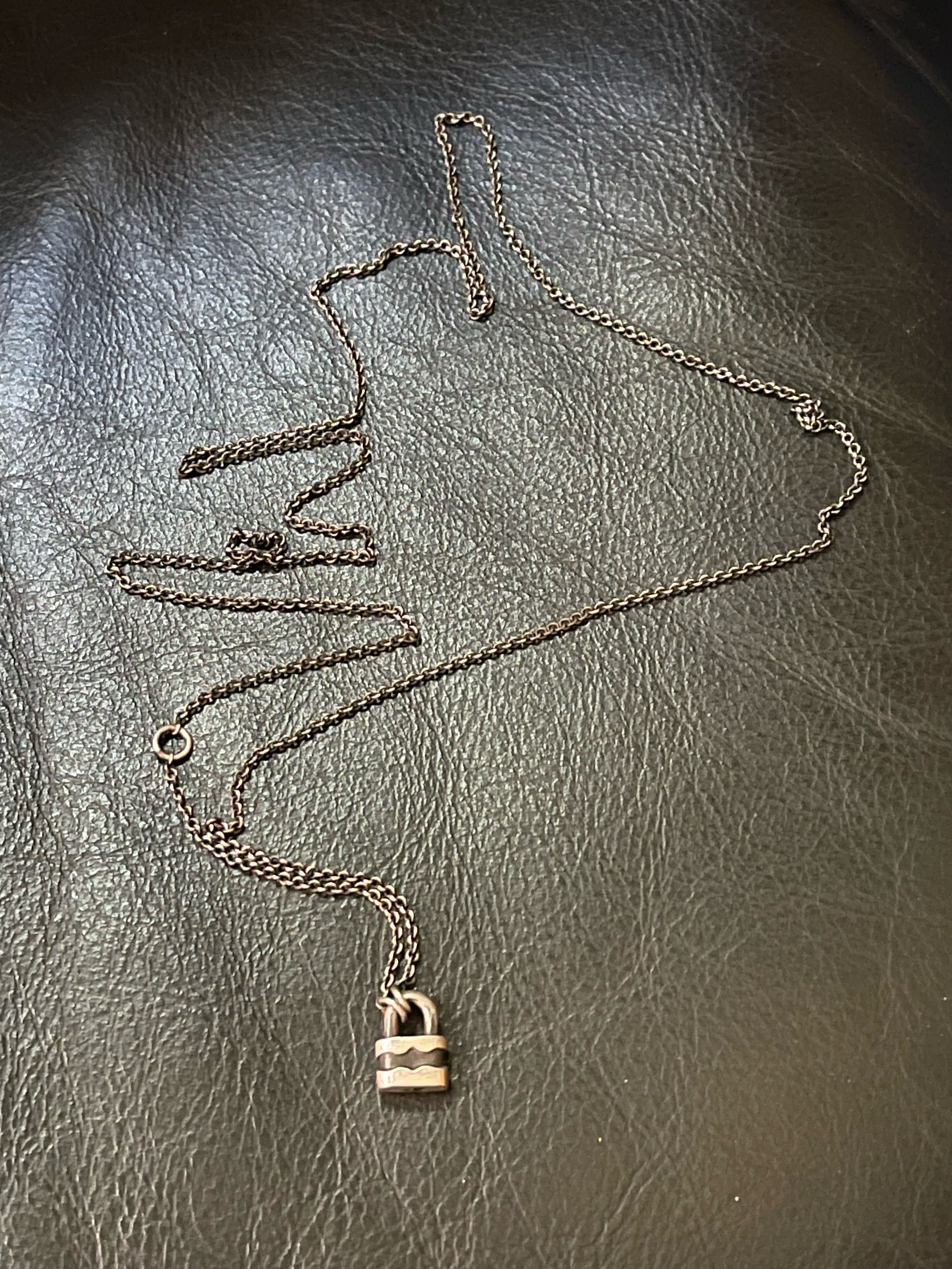 Werkstatt Munchen Werkstatt Munchen 26" Padlock Necklace Silver Punk Emo Goth Size ONE SIZE - 3 Thumbnail