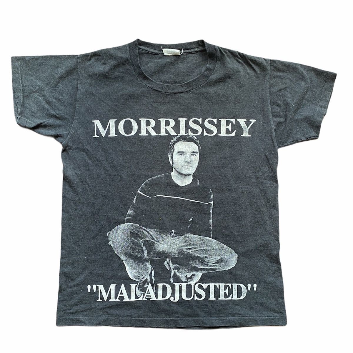 Image of Band Tees x Rock Tees Vintage 1997 Morrissey Tour Maladjusted in Black, Men's (Size Small)