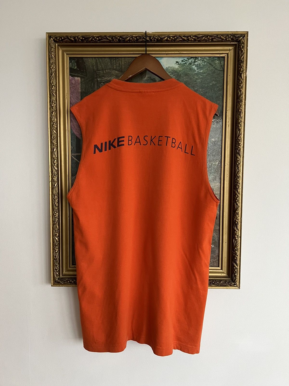 Nike Vintage 90s Nike Basketball Streetwear Orange Tank Top Tee Size US M / EU 48-50 / 2 - 2 Thumbnail