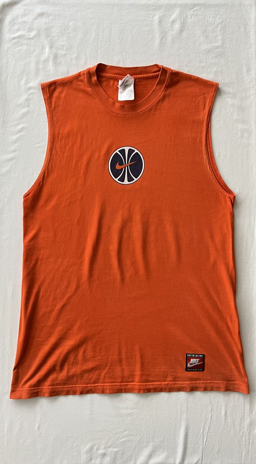Nike Vintage 90s Nike Basketball Streetwear Orange Tank Top Tee Size US M / EU 48-50 / 2 - 3 Thumbnail