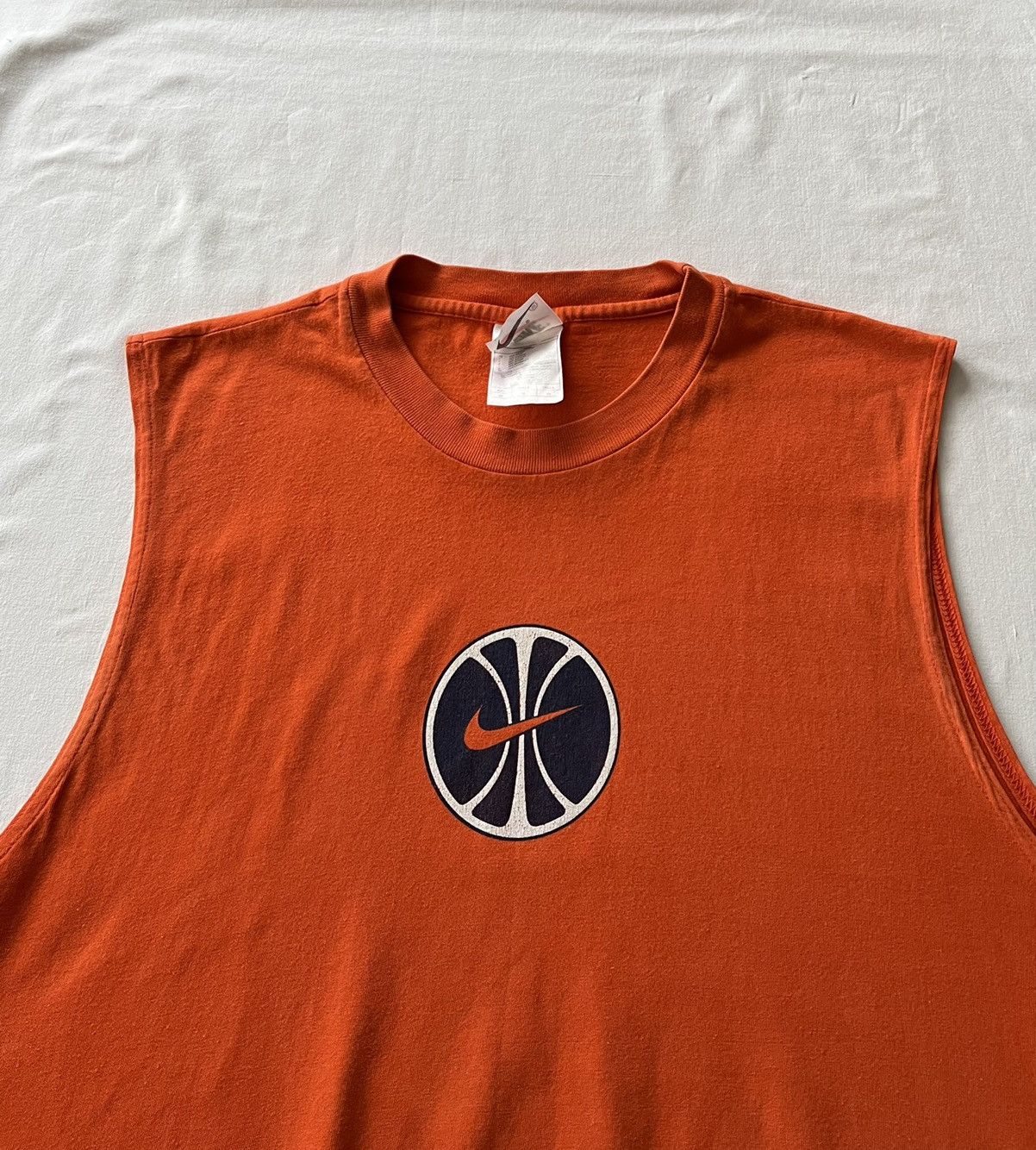 Nike Vintage 90s Nike Basketball Streetwear Orange Tank Top Tee Size US M / EU 48-50 / 2 - 4 Thumbnail