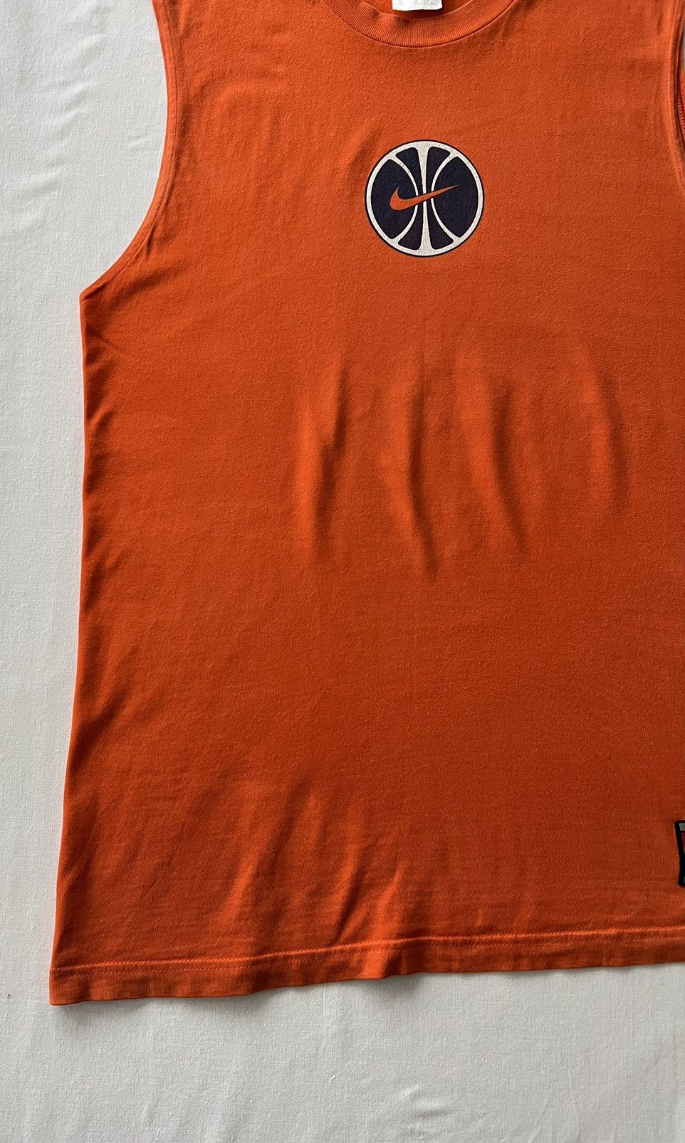Nike Vintage 90s Nike Basketball Streetwear Orange Tank Top Tee Size US M / EU 48-50 / 2 - 7 Thumbnail