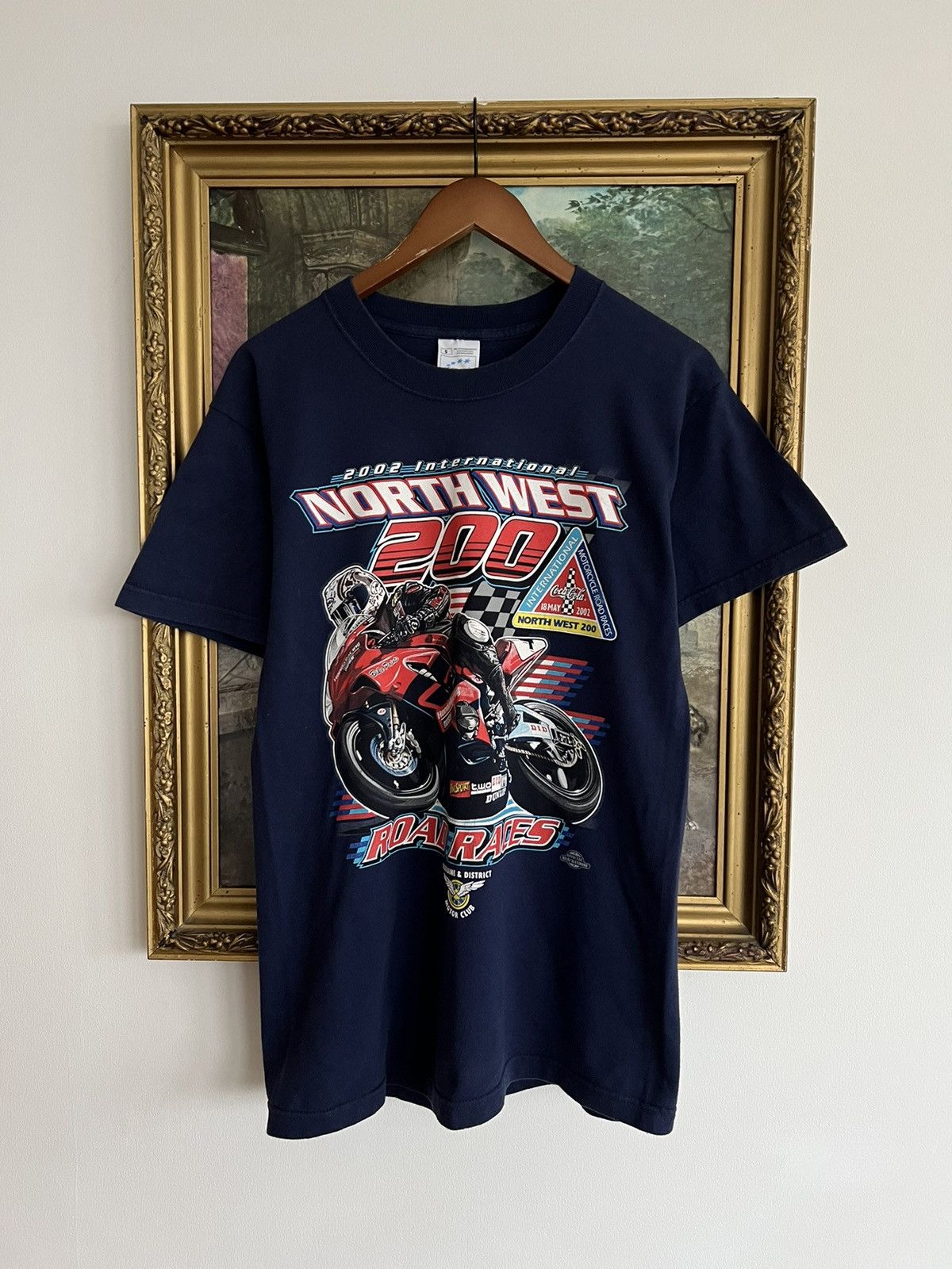 Band Tees Vintage 2002 North West 200 Road Racer Honda Moto Navy Tee Size US S / EU 44-46 / 1 - 1 Thumbnail