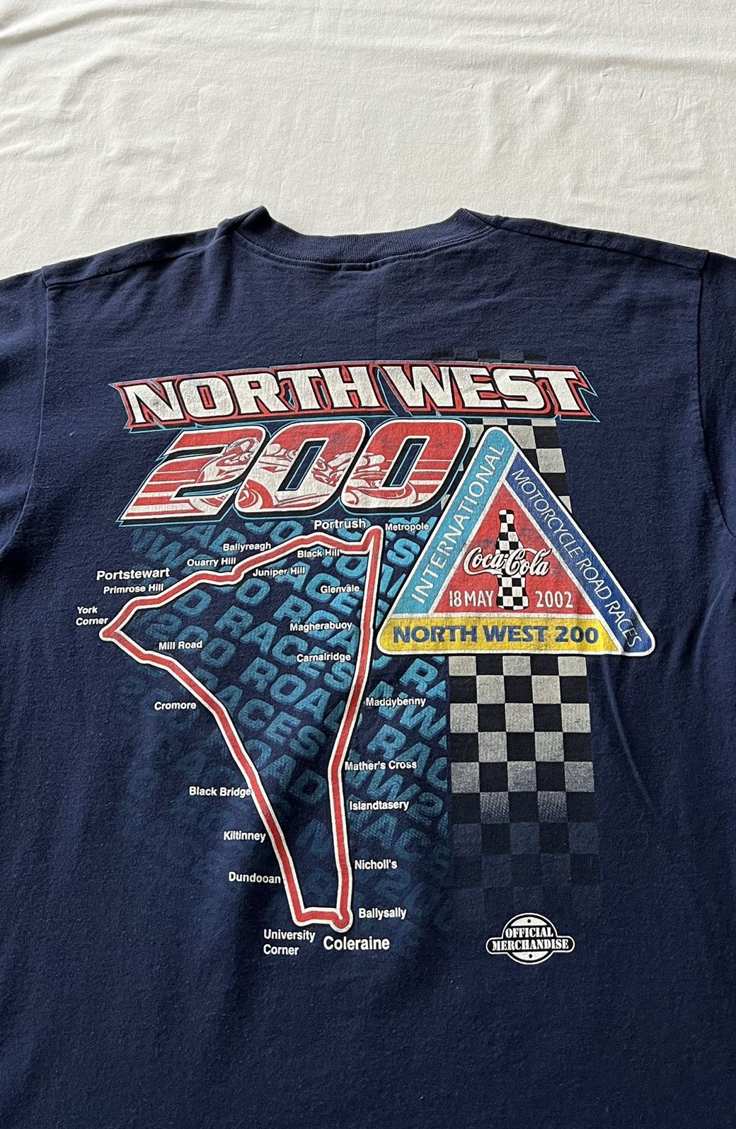 Band Tees Vintage 2002 North West 200 Road Racer Honda Moto Navy Tee Size US S / EU 44-46 / 1 - 9 Thumbnail