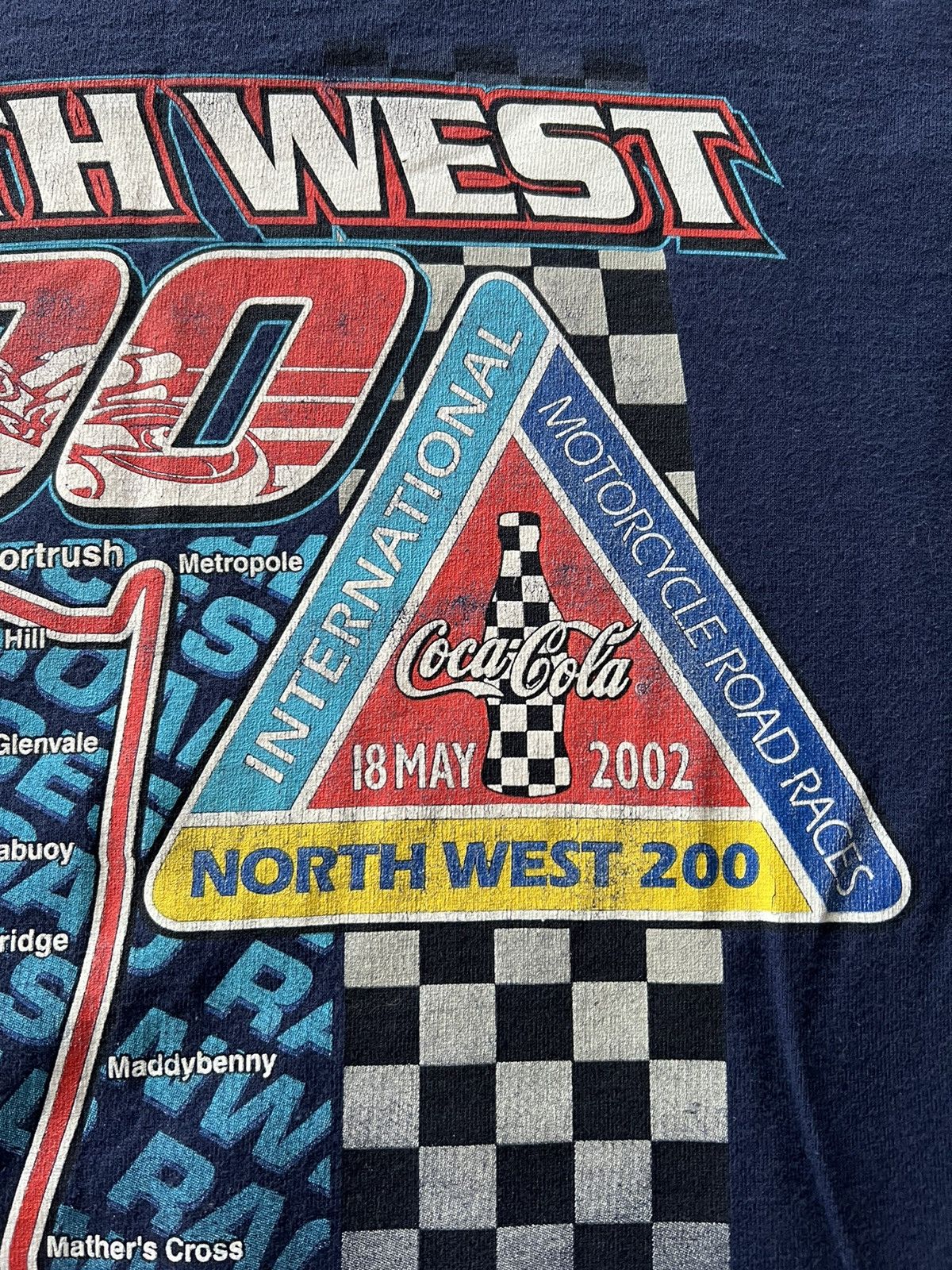 Band Tees Vintage 2002 North West 200 Road Racer Honda Moto Navy Tee Size US S / EU 44-46 / 1 - 10 Thumbnail