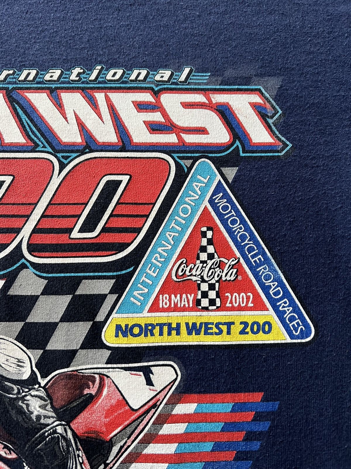 Band Tees Vintage 2002 North West 200 Road Racer Honda Moto Navy Tee Size US S / EU 44-46 / 1 - 6 Thumbnail