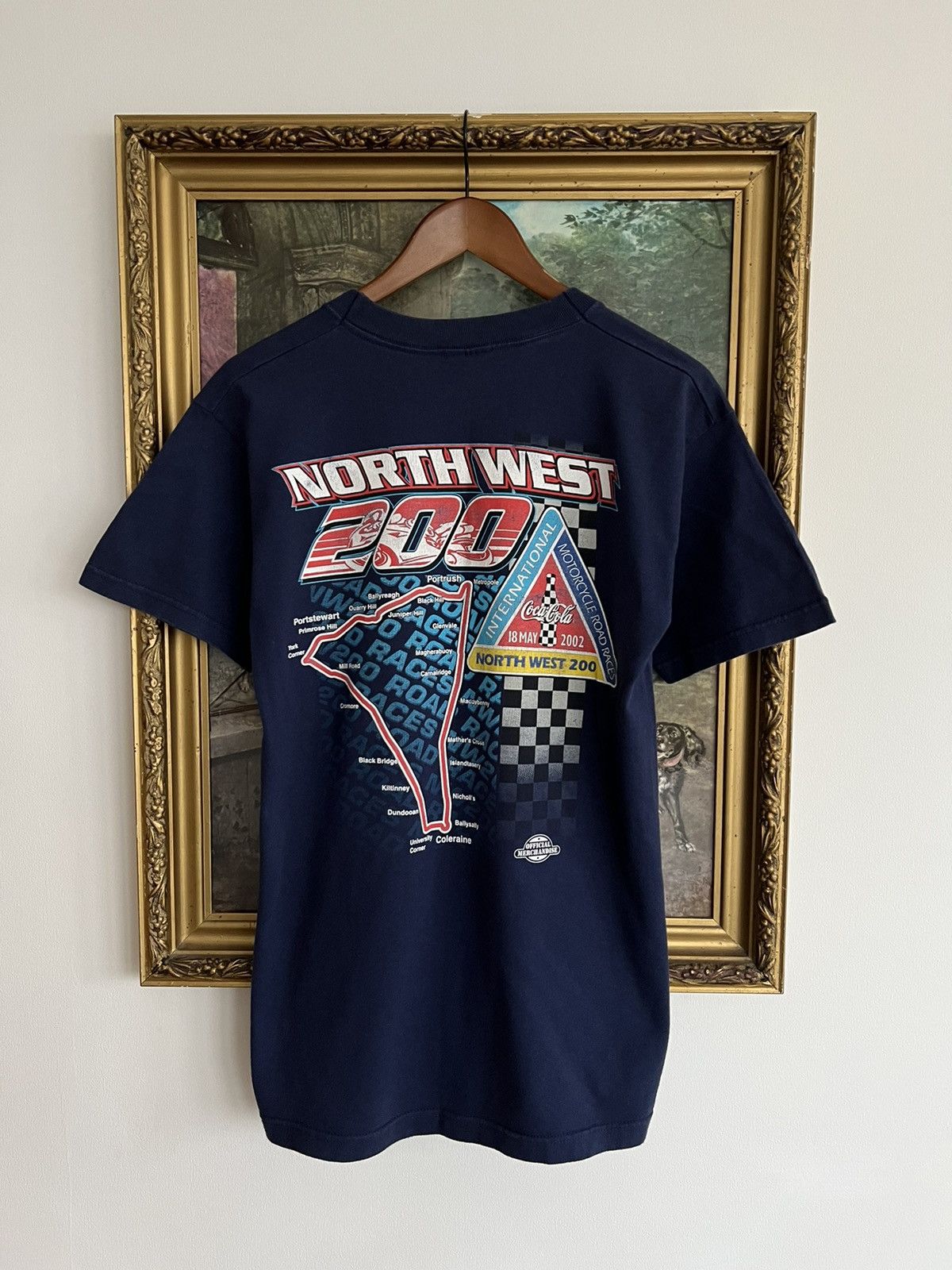 Band Tees Vintage 2002 North West 200 Road Racer Honda Moto Navy Tee Size US S / EU 44-46 / 1 - 2 Thumbnail