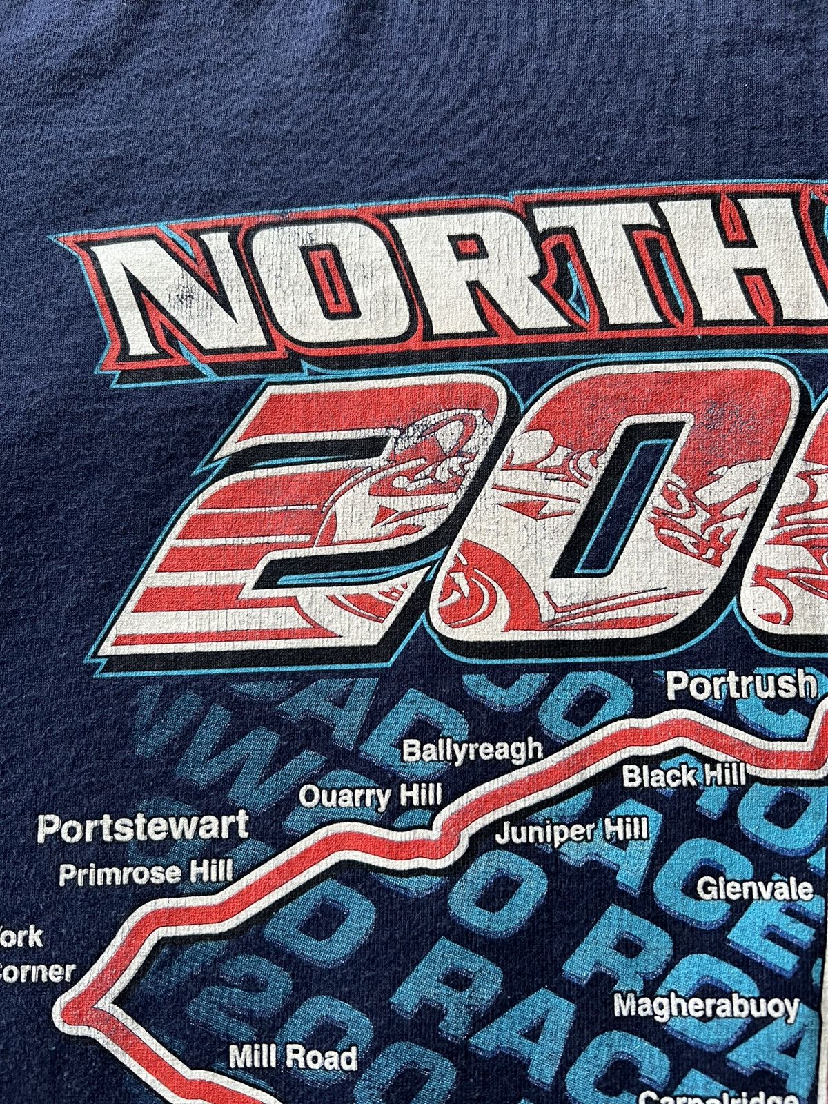Band Tees Vintage 2002 North West 200 Road Racer Honda Moto Navy Tee Size US S / EU 44-46 / 1 - 11 Thumbnail
