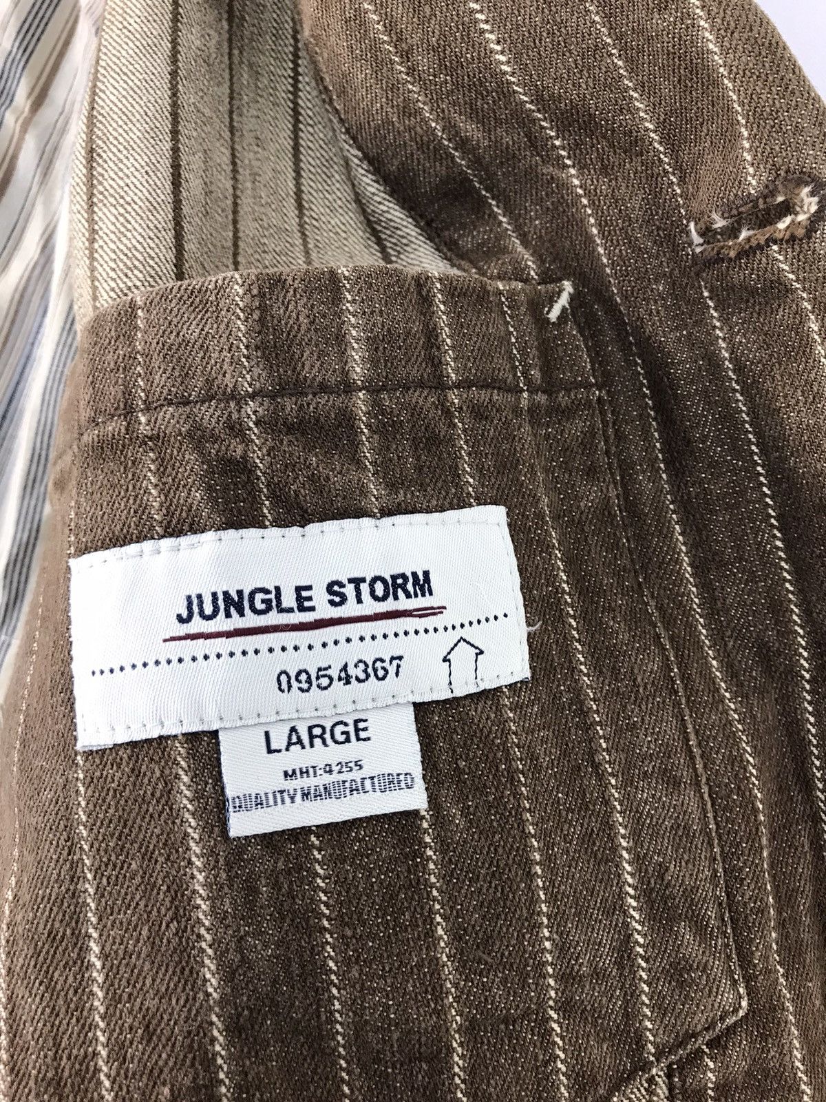 Japanese Brand × Vintage Jungle Storm Chore Jacket Button Style Double Pocket Striped Size US L / EU 52-54 / 3 - 5 Thumbnail