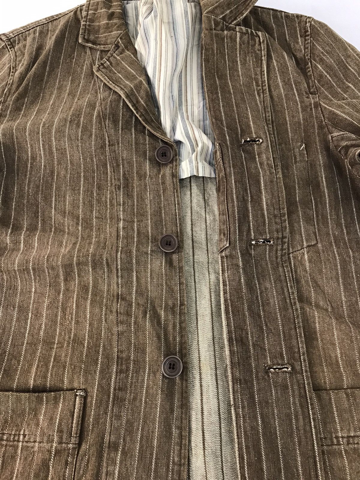 Japanese Brand × Vintage Jungle Storm Chore Jacket Button Style Double Pocket Striped Size US L / EU 52-54 / 3 - 3 Thumbnail