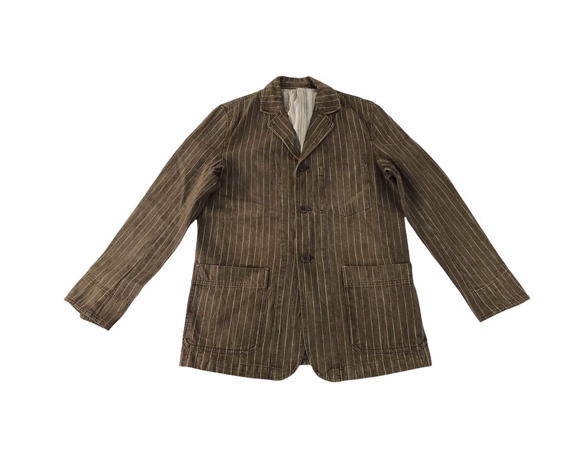 Japanese Brand × Vintage Jungle Storm Chore Jacket Button Style Double Pocket Striped Size US L / EU 52-54 / 3 - 1 Thumbnail