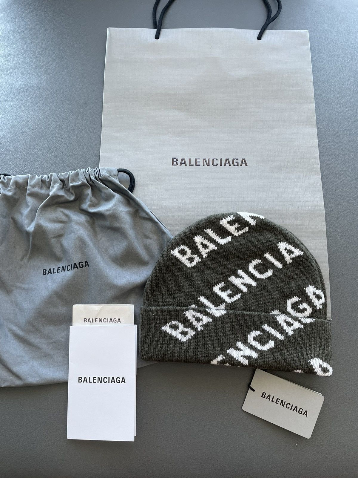 image of Runway Limited Edition Balenciaga Logo Hat in Green, Men's