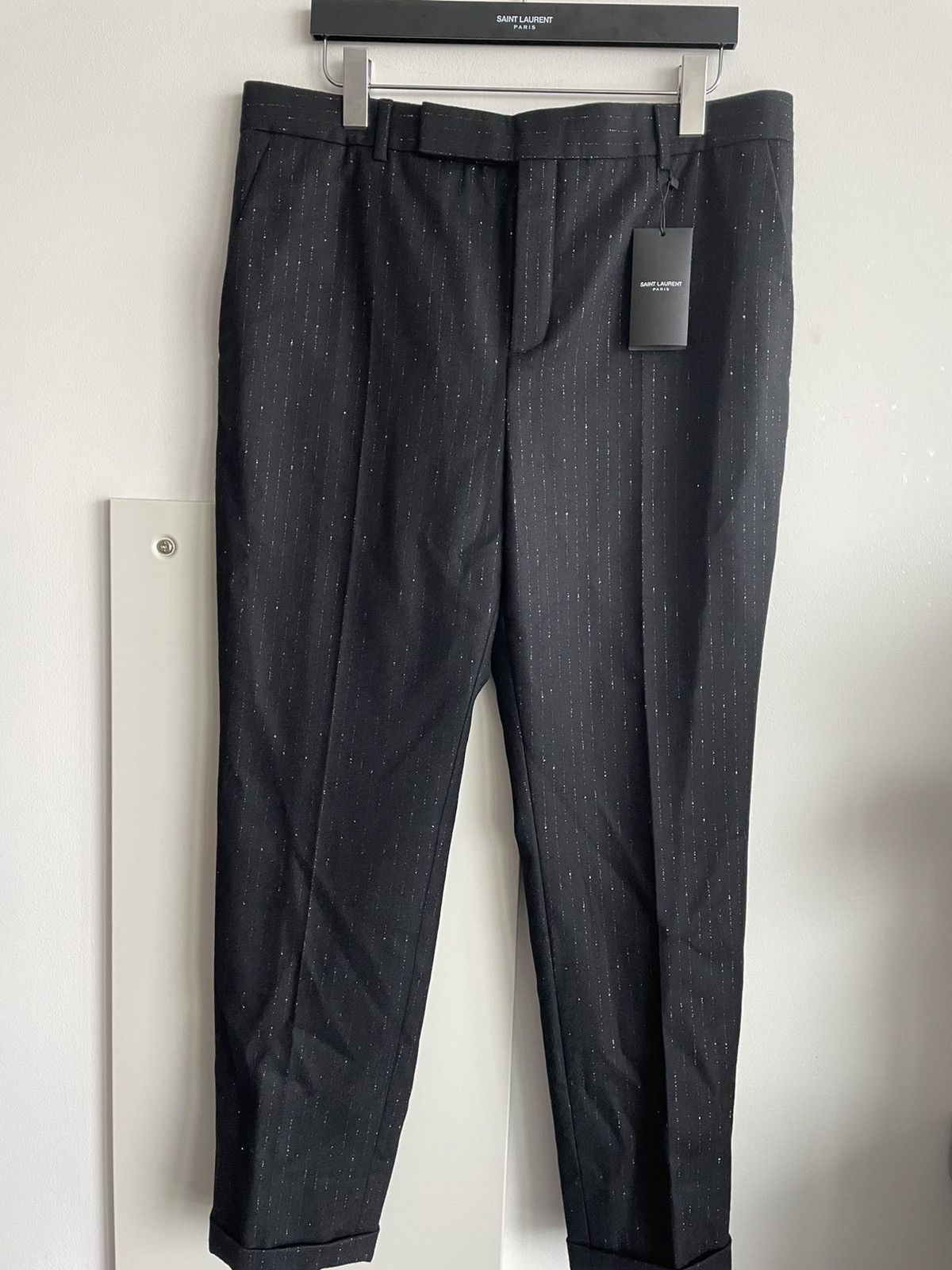 Hedi Slimane × Saint Laurent Paris × Yves Saint Laurent Limited Rare BrandNEW Super Runway Iconic Striped Wool Pant Size US 32 / EU 48 - 1 Thumbnail