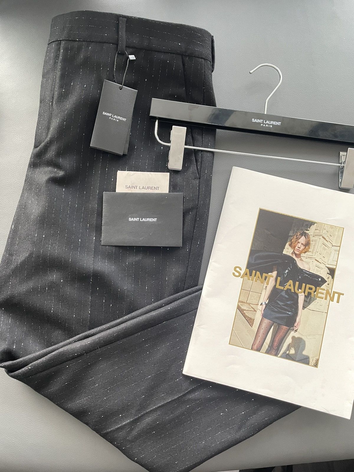 Hedi Slimane × Saint Laurent Paris × Yves Saint Laurent Limited Rare BrandNEW Super Runway Iconic Striped Wool Pant Size US 32 / EU 48 - 16 Thumbnail