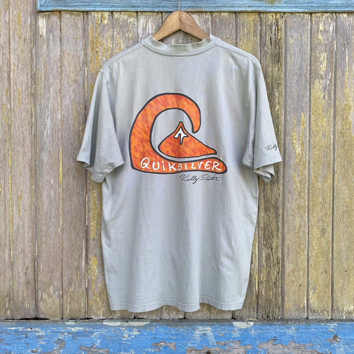 Quiksilver Thrashed Faded Vintage 90s Quiksilver Kelly Slater Tee Size US L / EU 52-54 / 3 - 1 Thumbnail