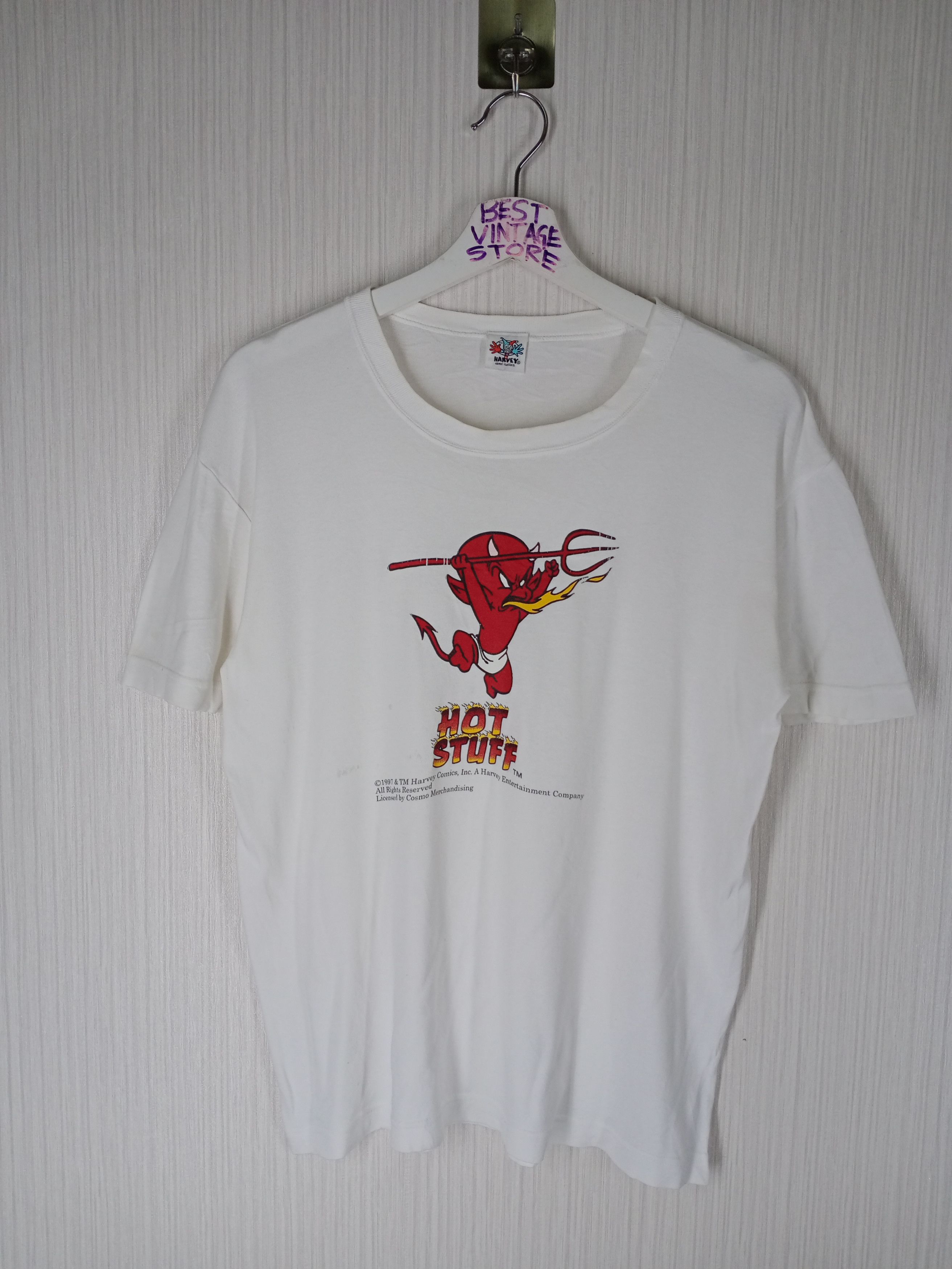 Vintage vintage 1997 Hot Stuff Red Devil Harvey Comics Tshirt Size US M / EU 48-50 / 2 - 1 Thumbnail