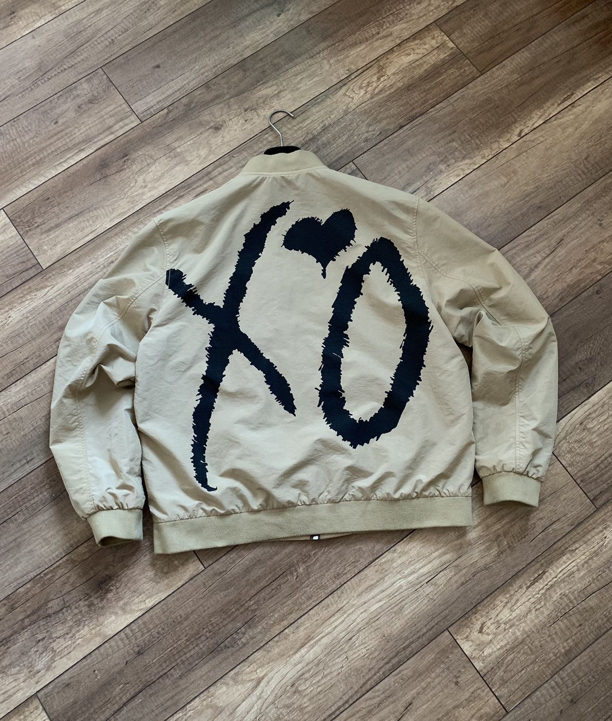 image of H&m x The Weeknd Hm Xo Bomber Khaki Beige Bomber Jacket, Men's (Size Large)