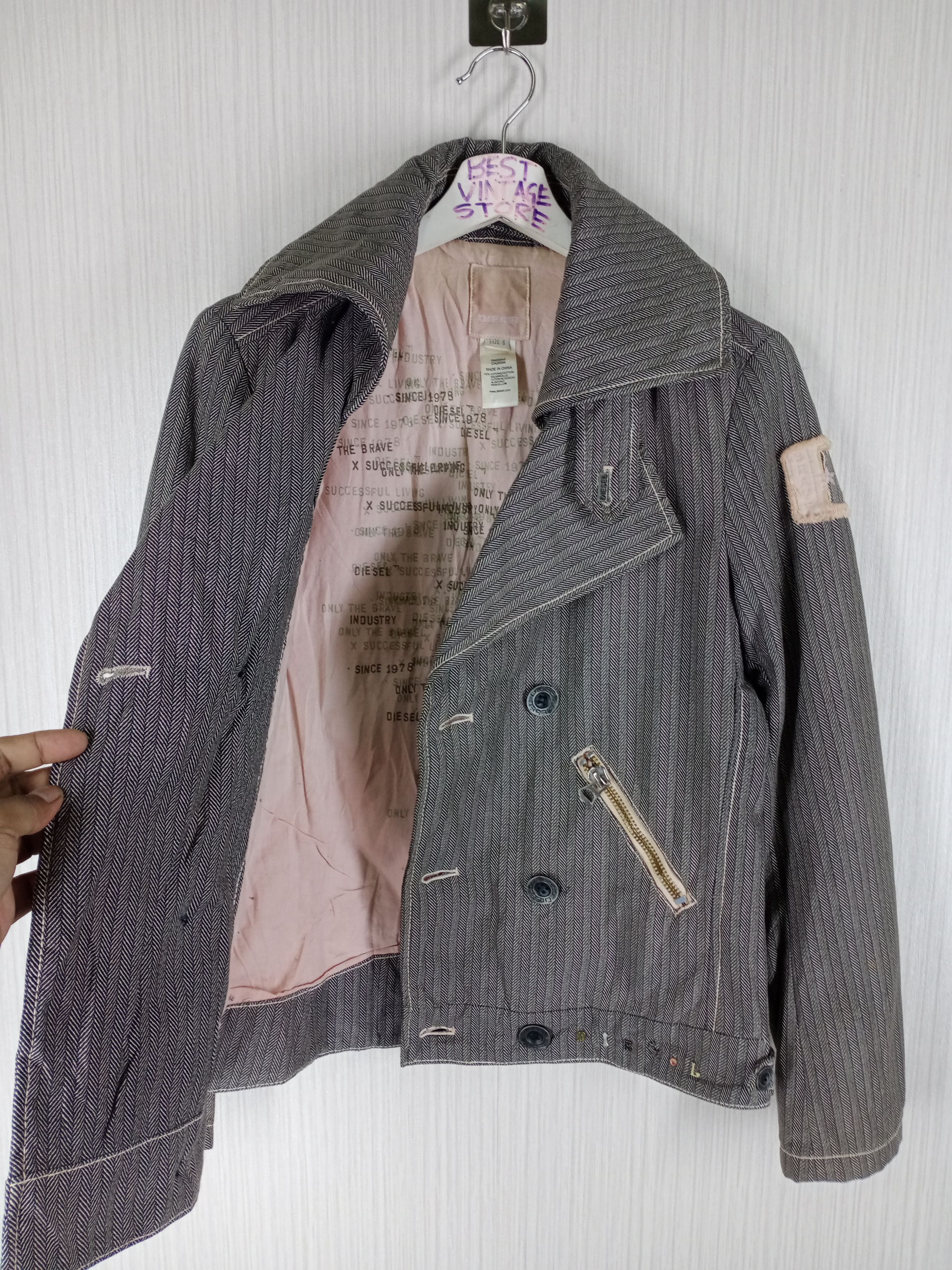 Diesel Vintage Diesel Double Collar Biker Style Jacket Size US S / EU 44-46 / 1 - 9 Thumbnail
