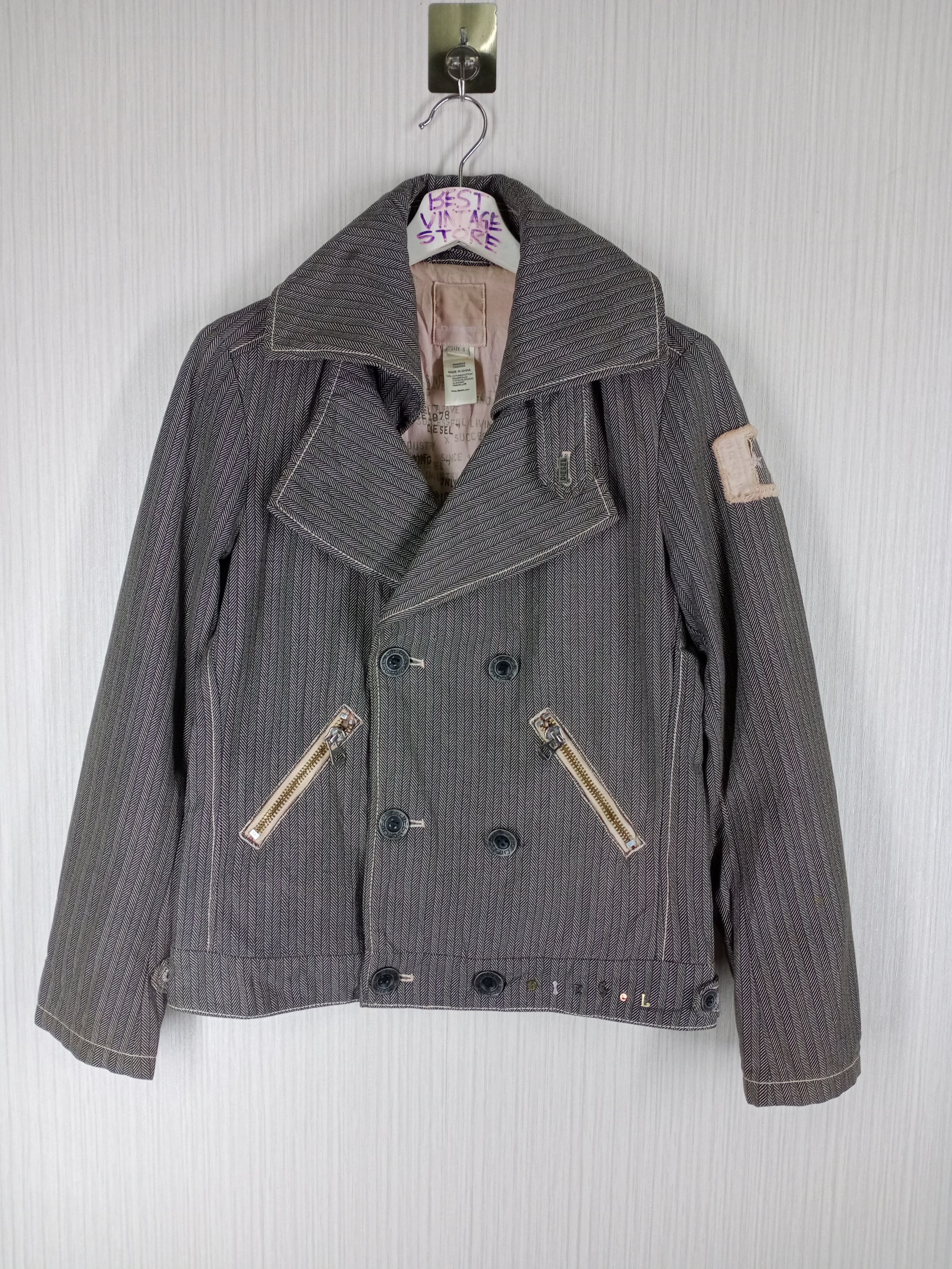 Diesel Vintage Diesel Double Collar Biker Style Jacket Size US S / EU 44-46 / 1 - 1 Thumbnail