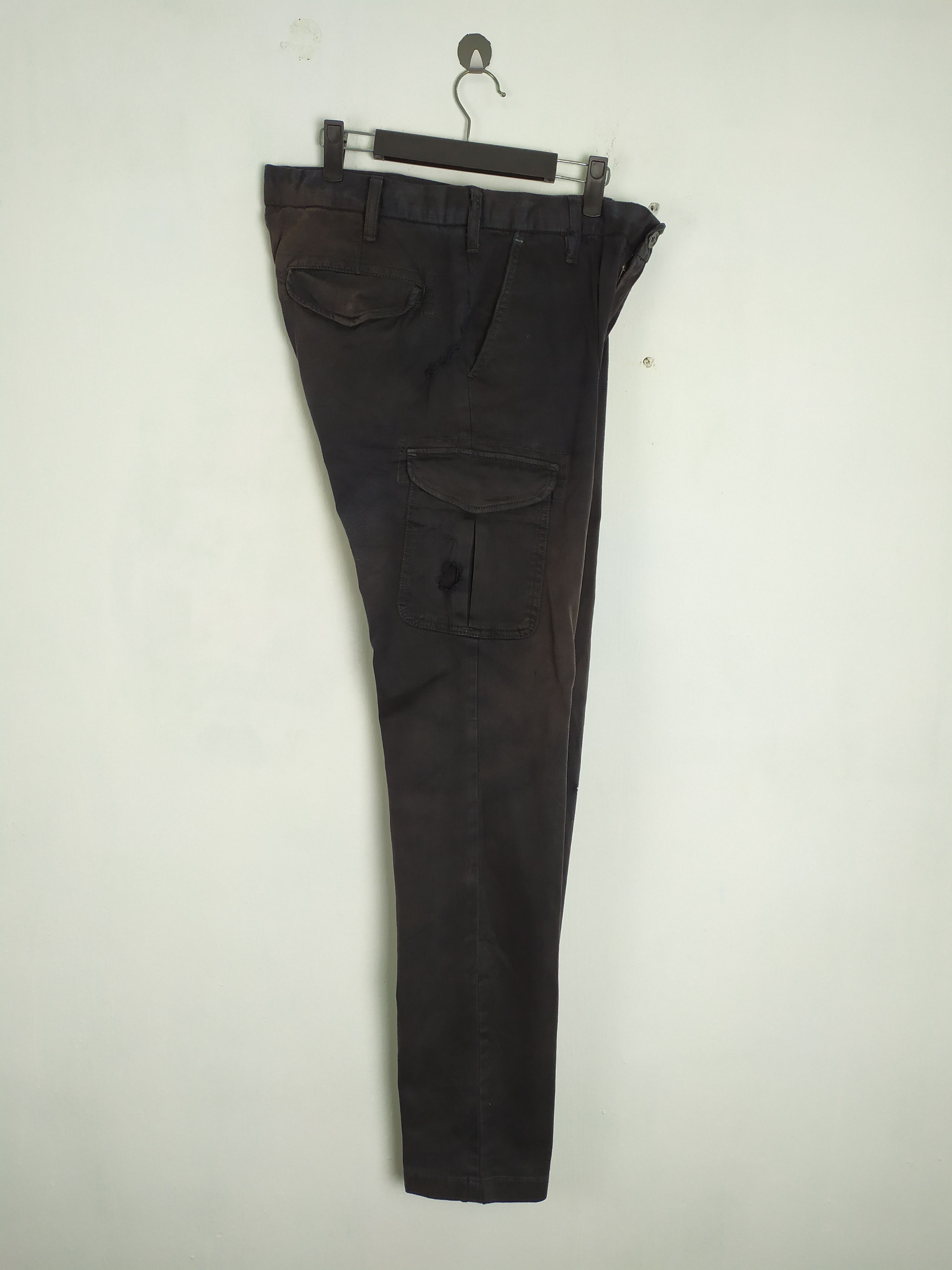 Japanese Brand × Vintage VINTAGE JAPANESE FADED BLACK CARGO PANTS DAMAGE KNEE Size US 31 - 8 Thumbnail