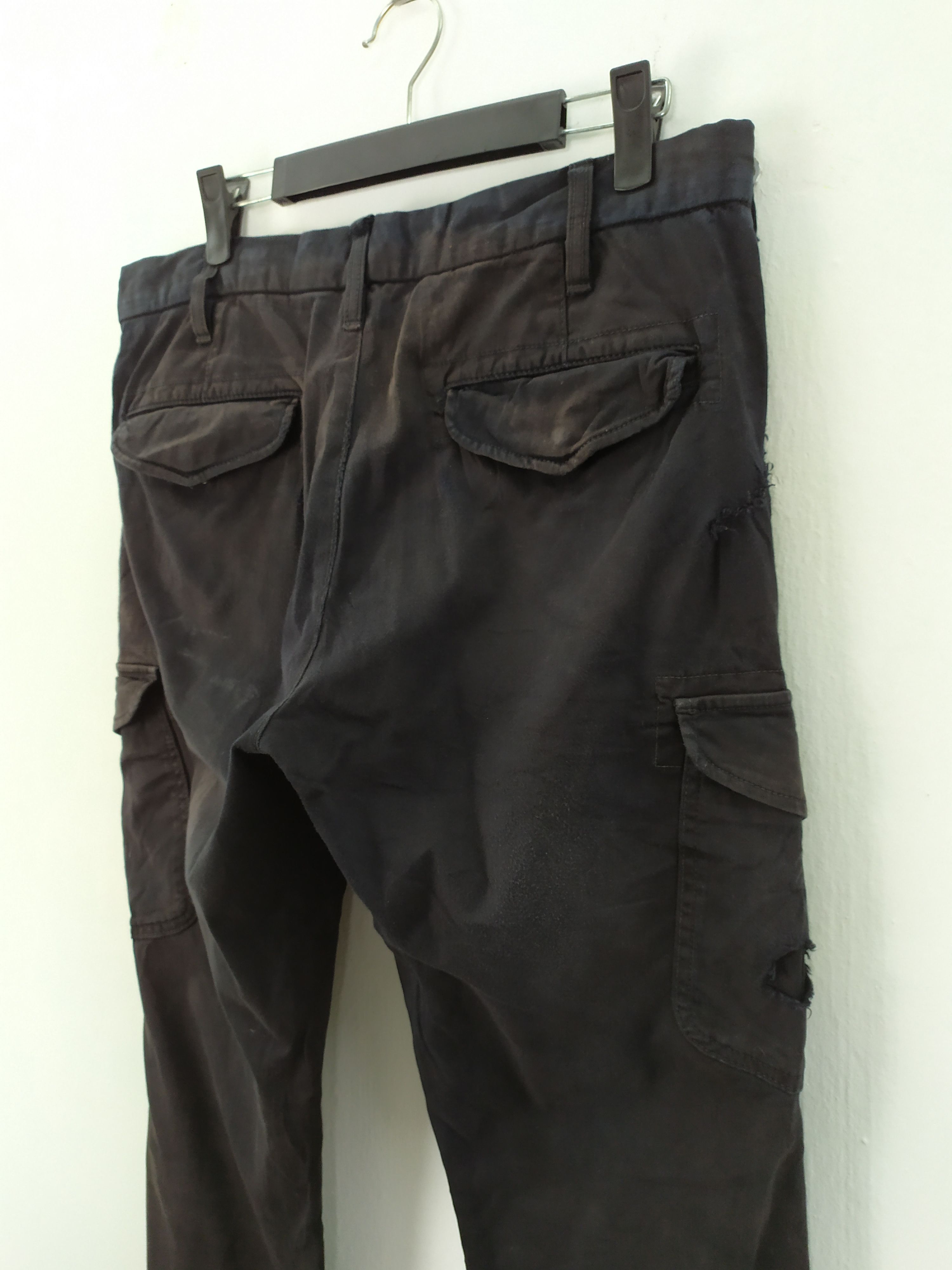 Japanese Brand × Vintage VINTAGE JAPANESE FADED BLACK CARGO PANTS DAMAGE KNEE Size US 31 - 12 Thumbnail