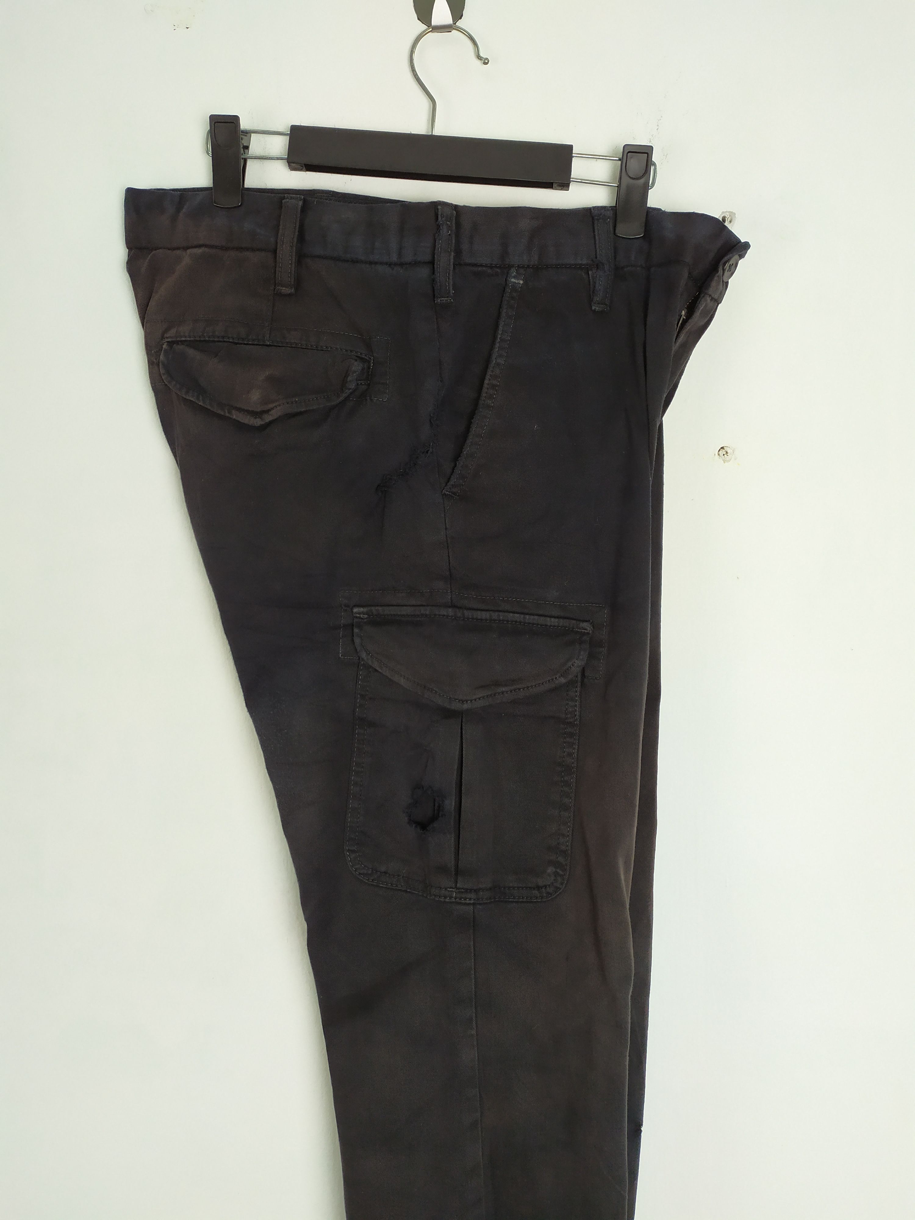 Japanese Brand × Vintage VINTAGE JAPANESE FADED BLACK CARGO PANTS DAMAGE KNEE Size US 31 - 14 Thumbnail