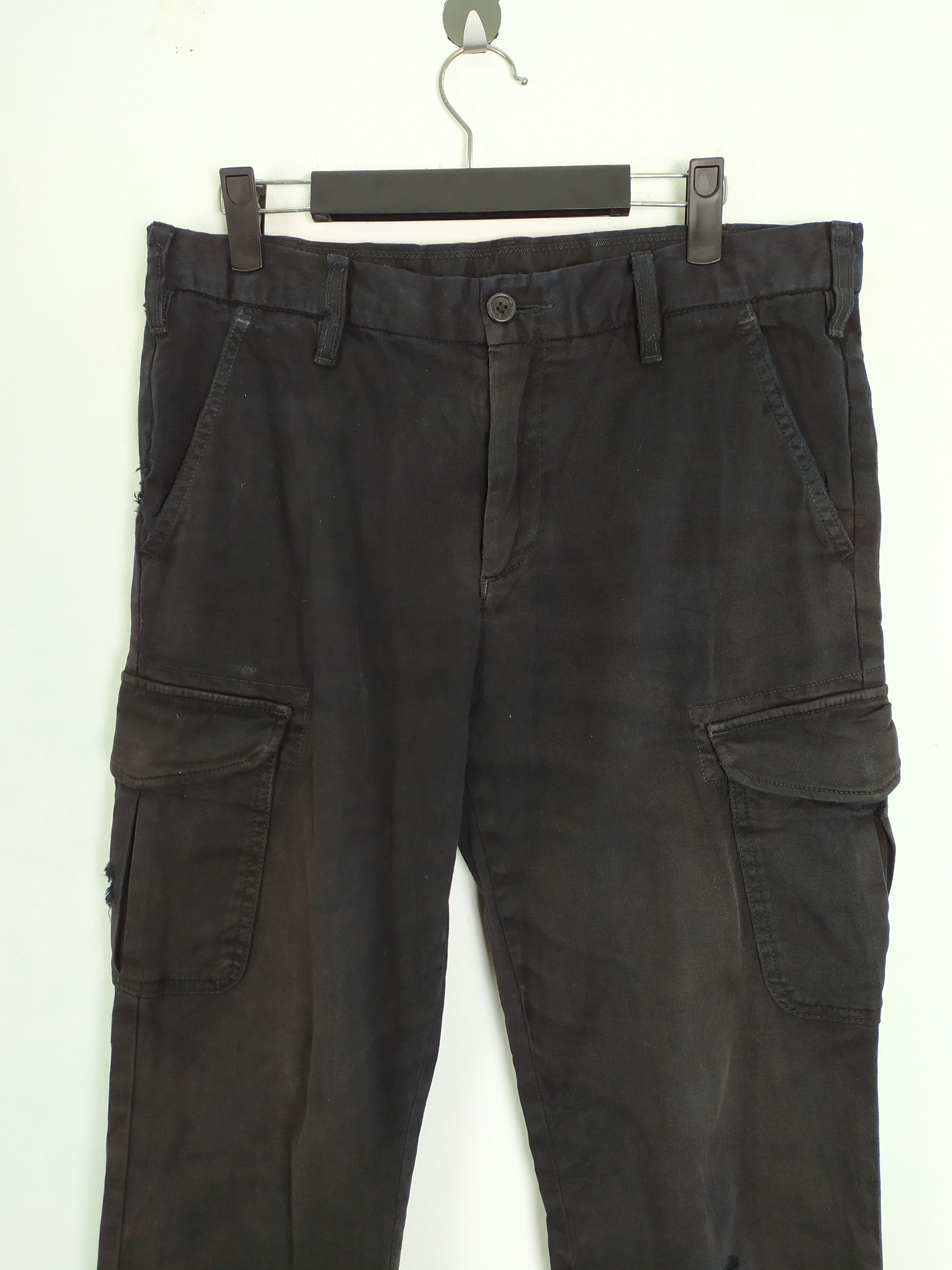 Japanese Brand × Vintage VINTAGE JAPANESE FADED BLACK CARGO PANTS DAMAGE KNEE Size US 31 - 4 Thumbnail