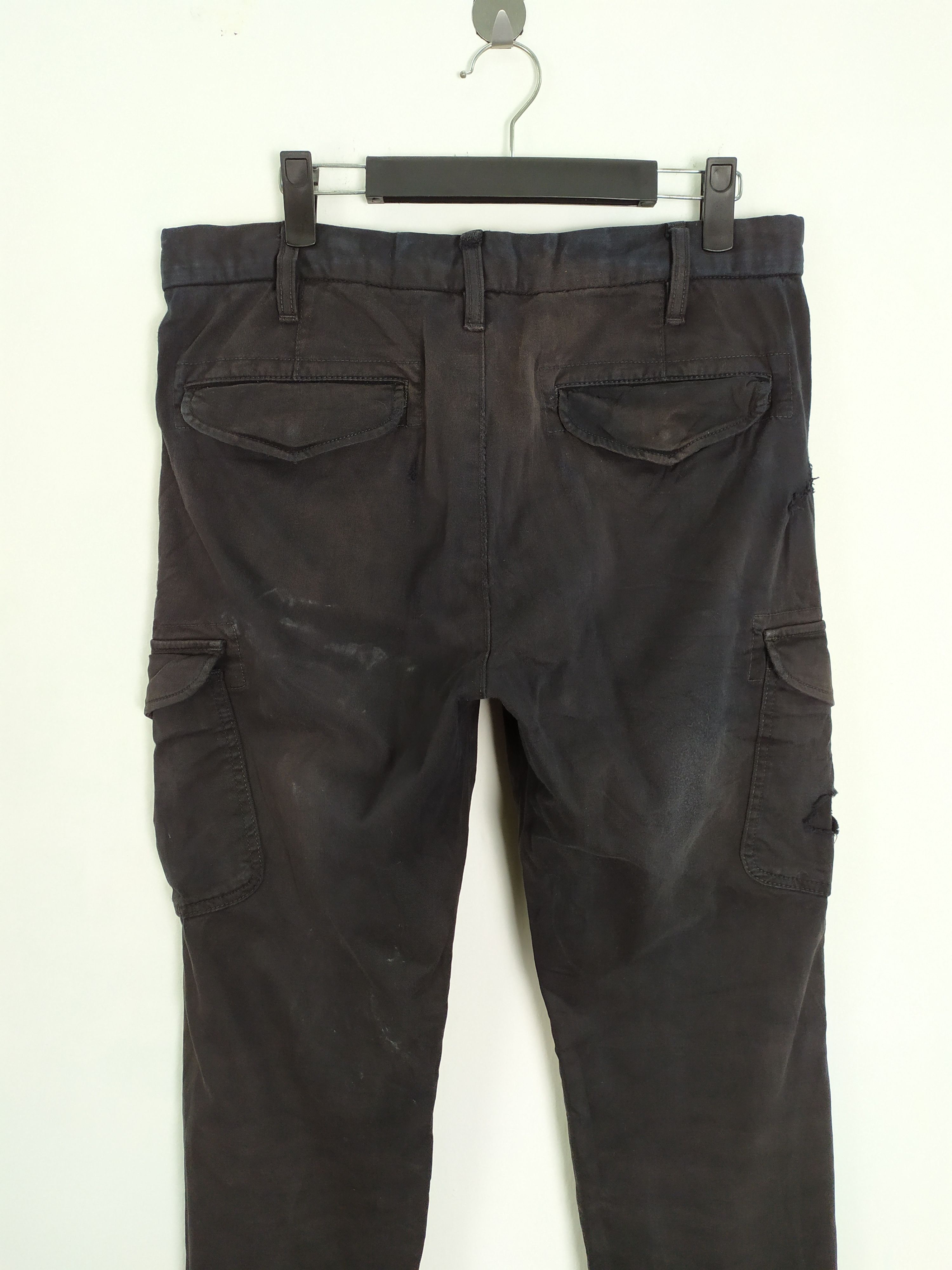 Japanese Brand × Vintage VINTAGE JAPANESE FADED BLACK CARGO PANTS DAMAGE KNEE Size US 31 - 10 Thumbnail