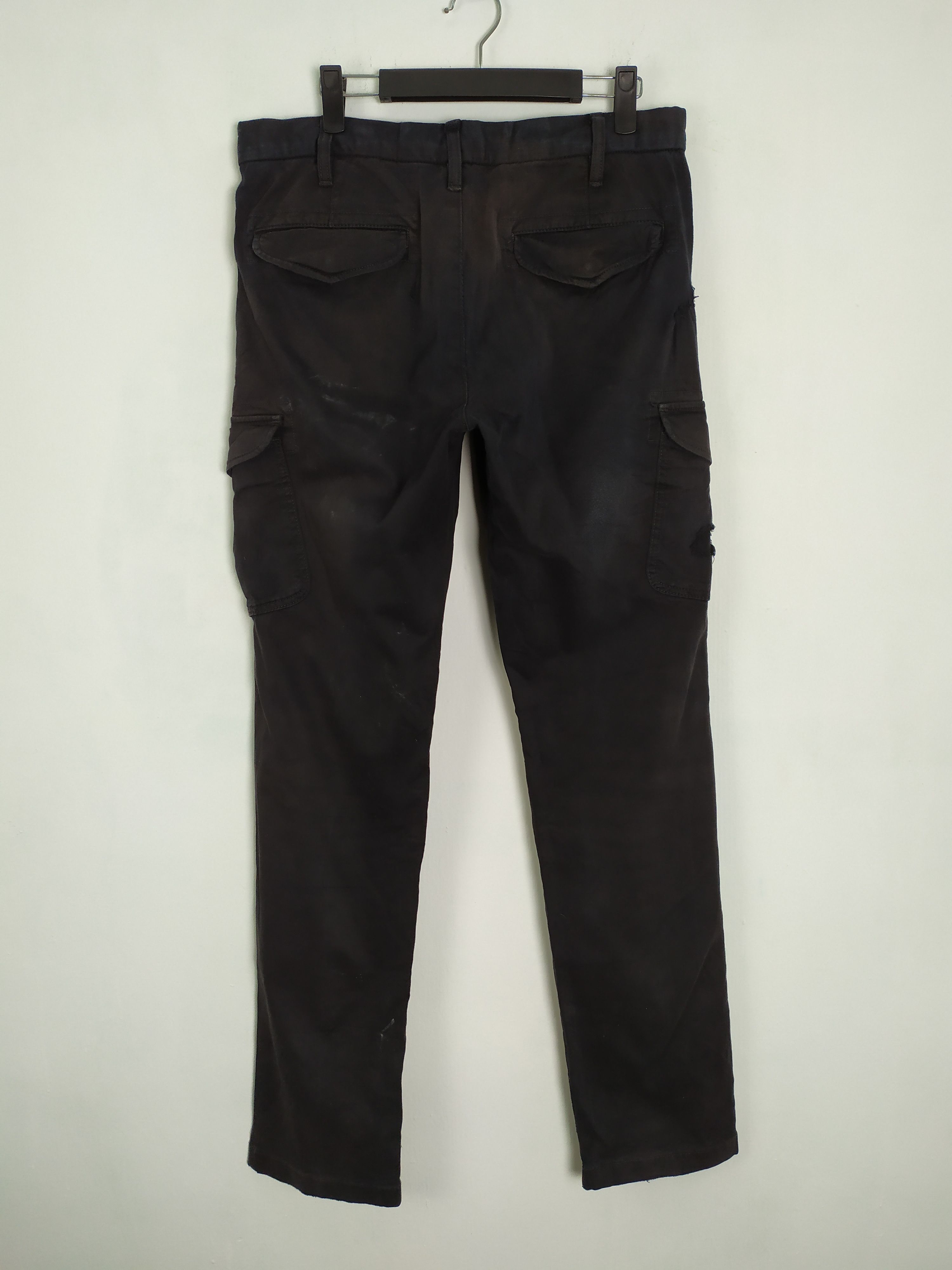 Japanese Brand × Vintage VINTAGE JAPANESE FADED BLACK CARGO PANTS DAMAGE KNEE Size US 31 - 2 Thumbnail