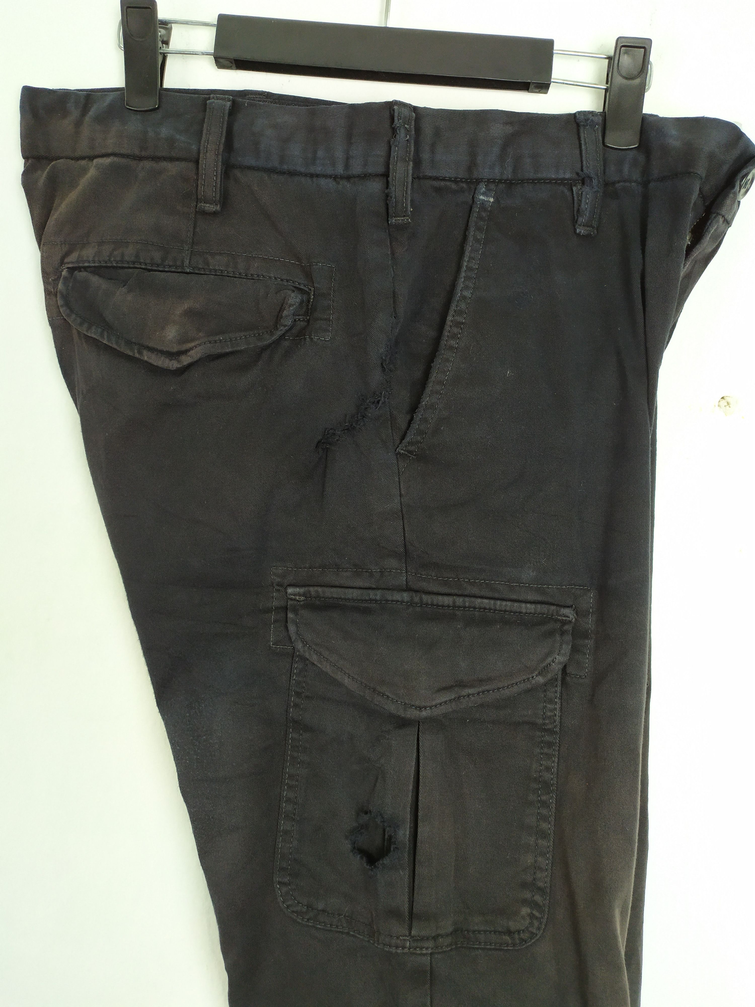 Japanese Brand × Vintage VINTAGE JAPANESE FADED BLACK CARGO PANTS DAMAGE KNEE Size US 31 - 18 Thumbnail