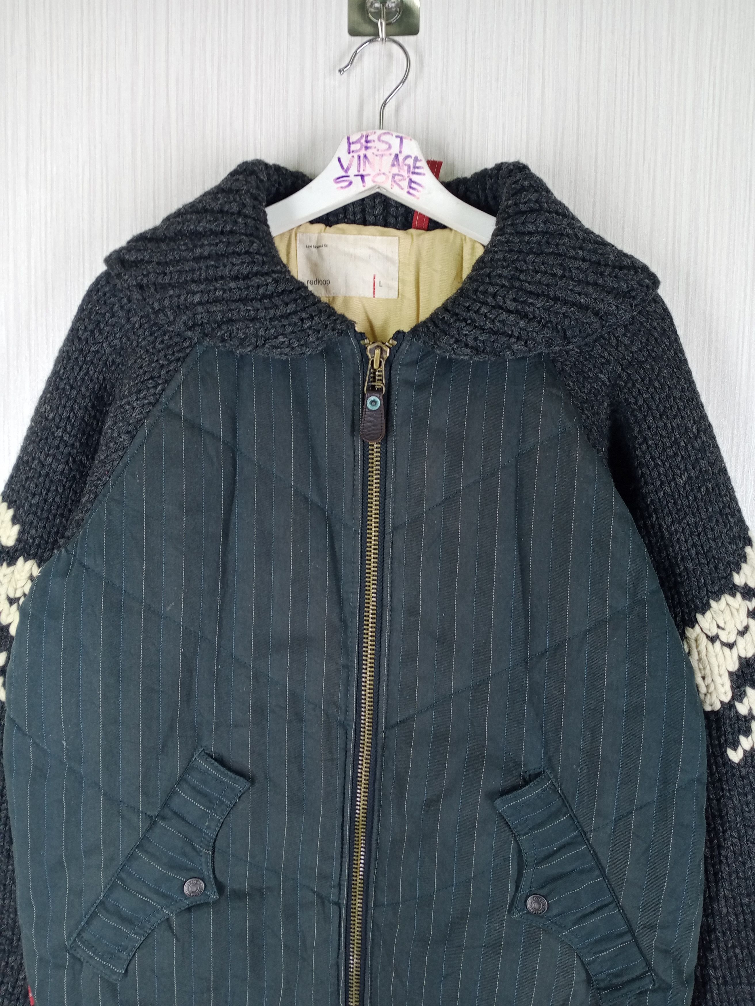 Levi's Vintage Levi's Red Loop Knit Sleeve Bomber Jacket Size US L / EU 52-54 / 3 - 10 Thumbnail