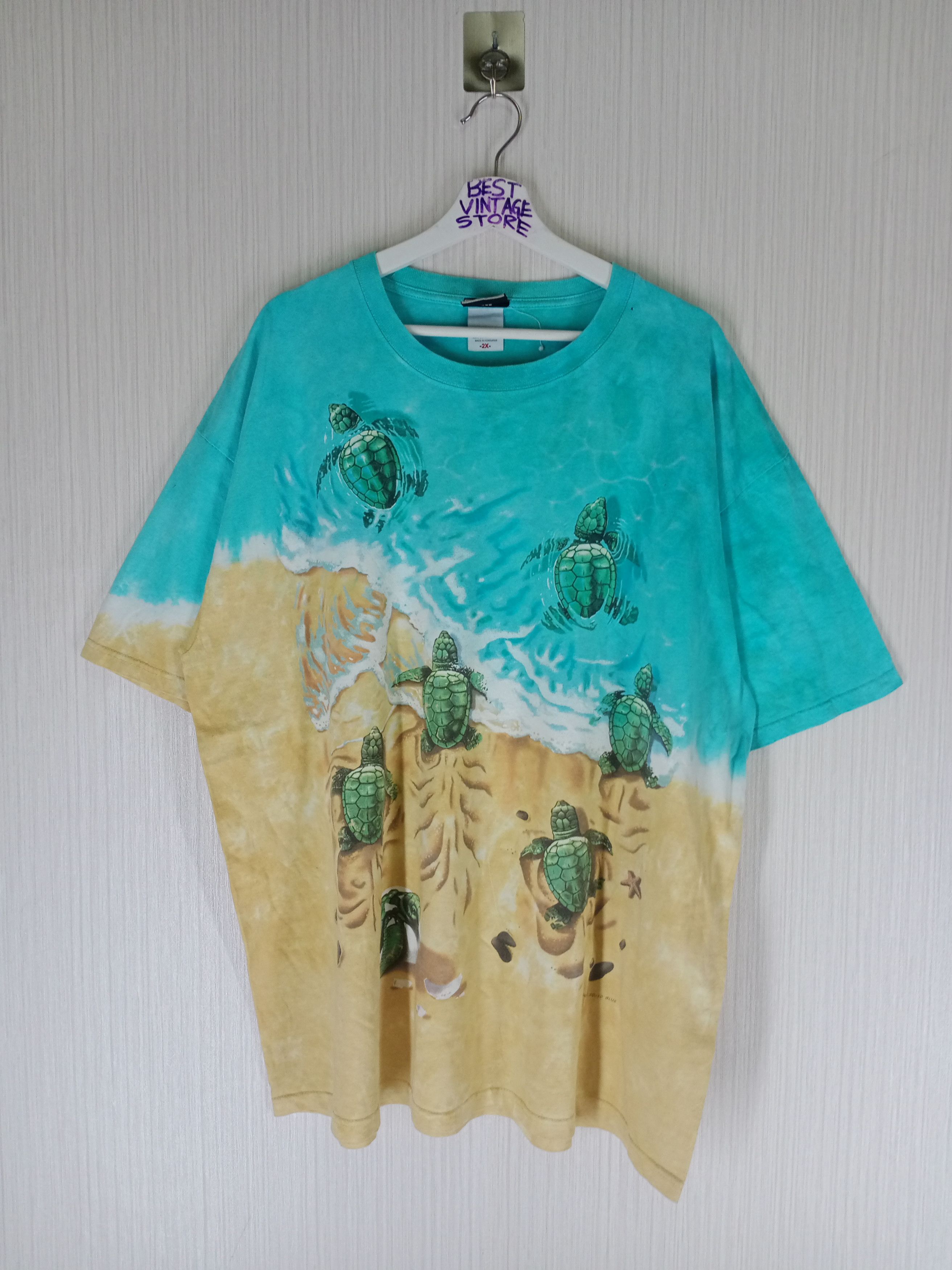 Liquid Blue Vintage 1996 Liquid Blue Cayman Turtle Tee Size US XXL / EU 58 / 5 - 1 Thumbnail