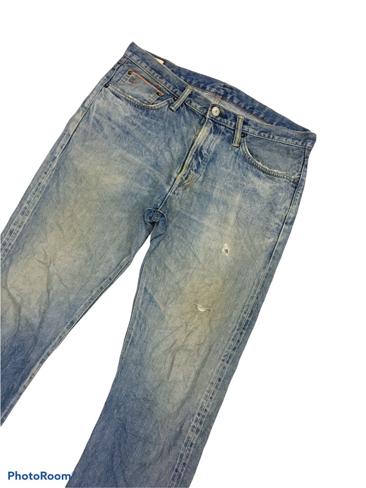 Japanese Brand × Vintage Japan Brand Edwin Salvage Distressed Ripped Denim Size US 36 / EU 52 - 3 Thumbnail