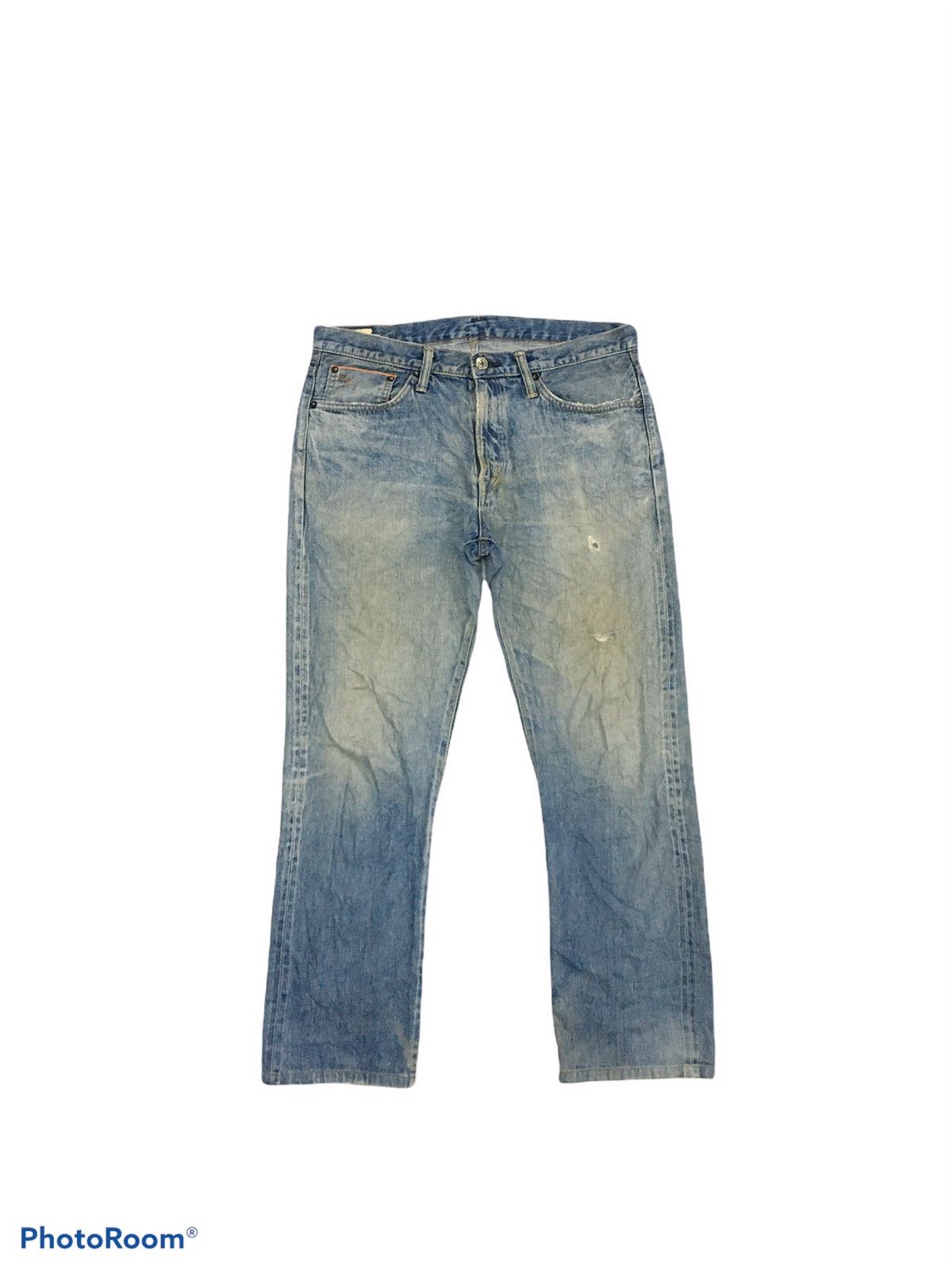 Japanese Brand × Vintage Japan Brand Edwin Salvage Distressed Ripped Denim Size US 36 / EU 52 - 1 Thumbnail