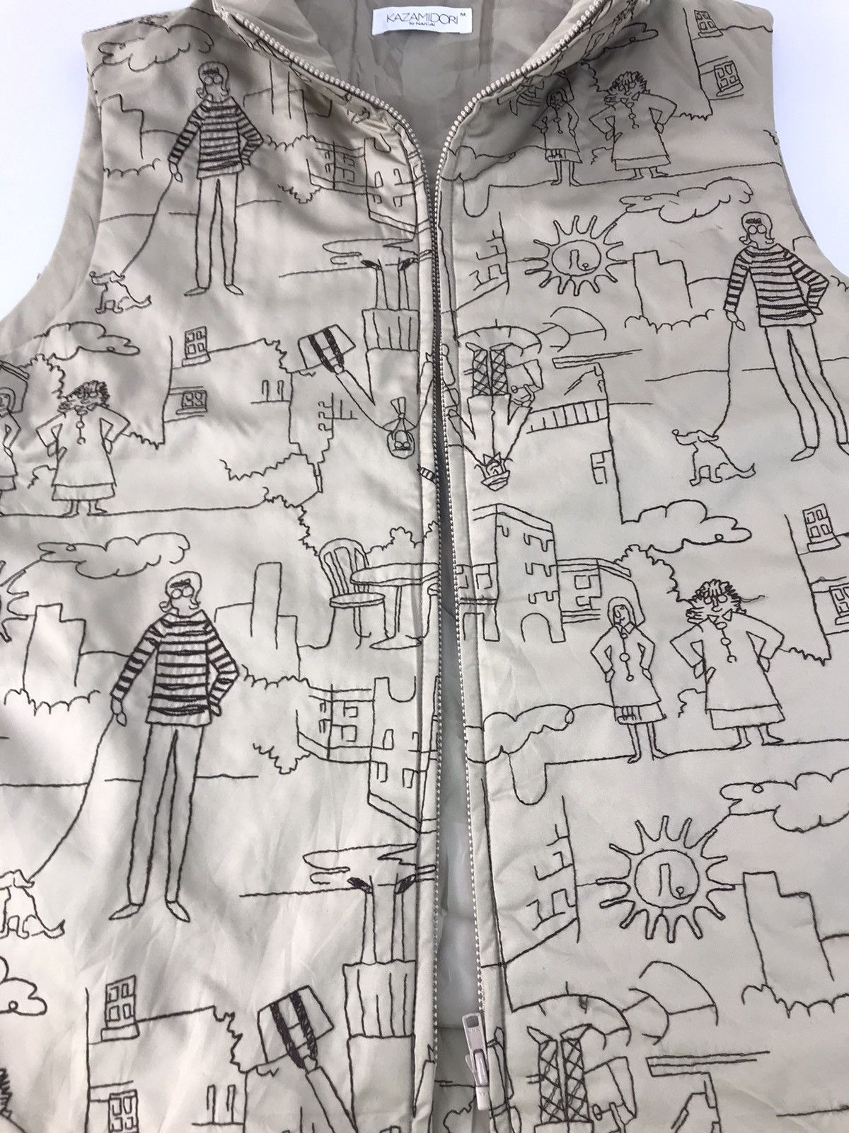 Japanese Brand × Vintage Kazamidori Quilted Padded Sleeveless Vest Jacket Popart Size US M / EU 48-50 / 2 - 4 Thumbnail