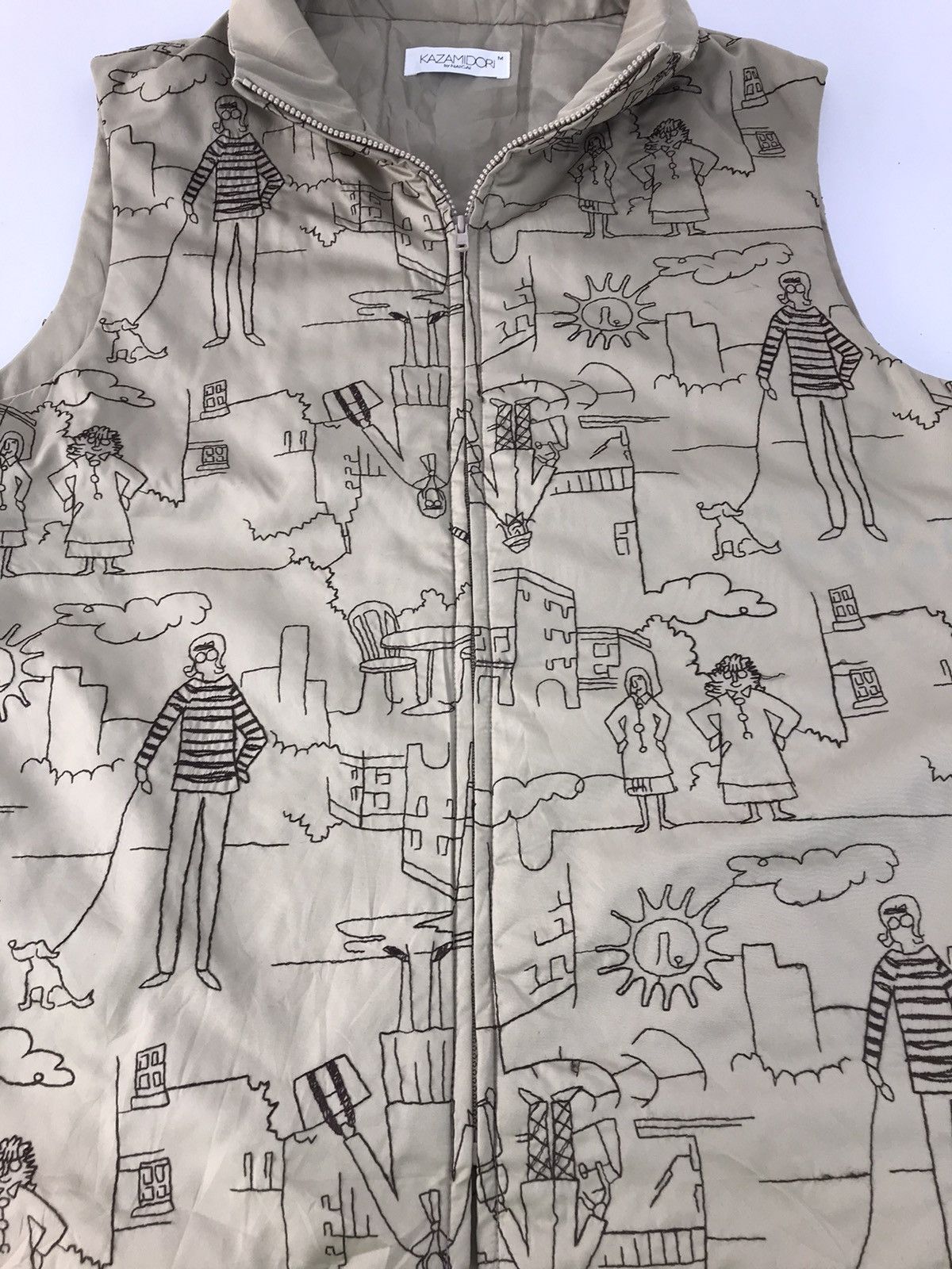 Japanese Brand × Vintage Kazamidori Quilted Padded Sleeveless Vest Jacket Popart Size US M / EU 48-50 / 2 - 3 Thumbnail