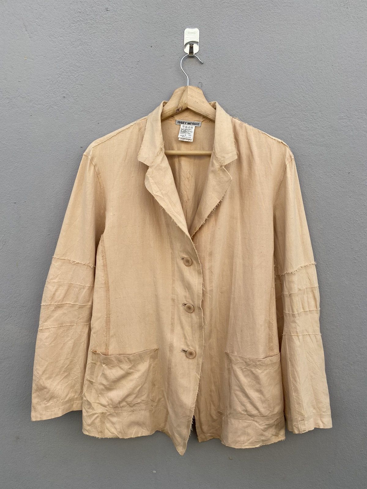 Issey Miyake Vintage 80s ~ 90s Reconstructed ISSEY MIYAKE Glued Blazer Size 40R - 1 Thumbnail