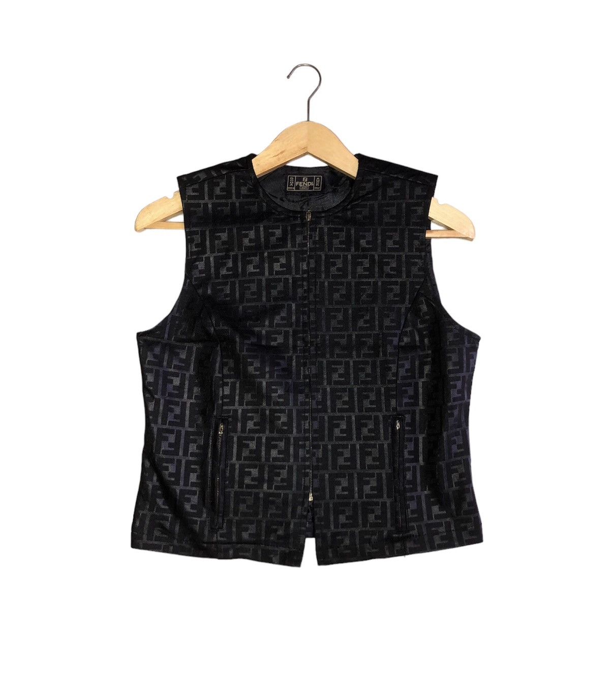 image of Fendi Monogram Vest Woman in Black, Women's (Size Small)