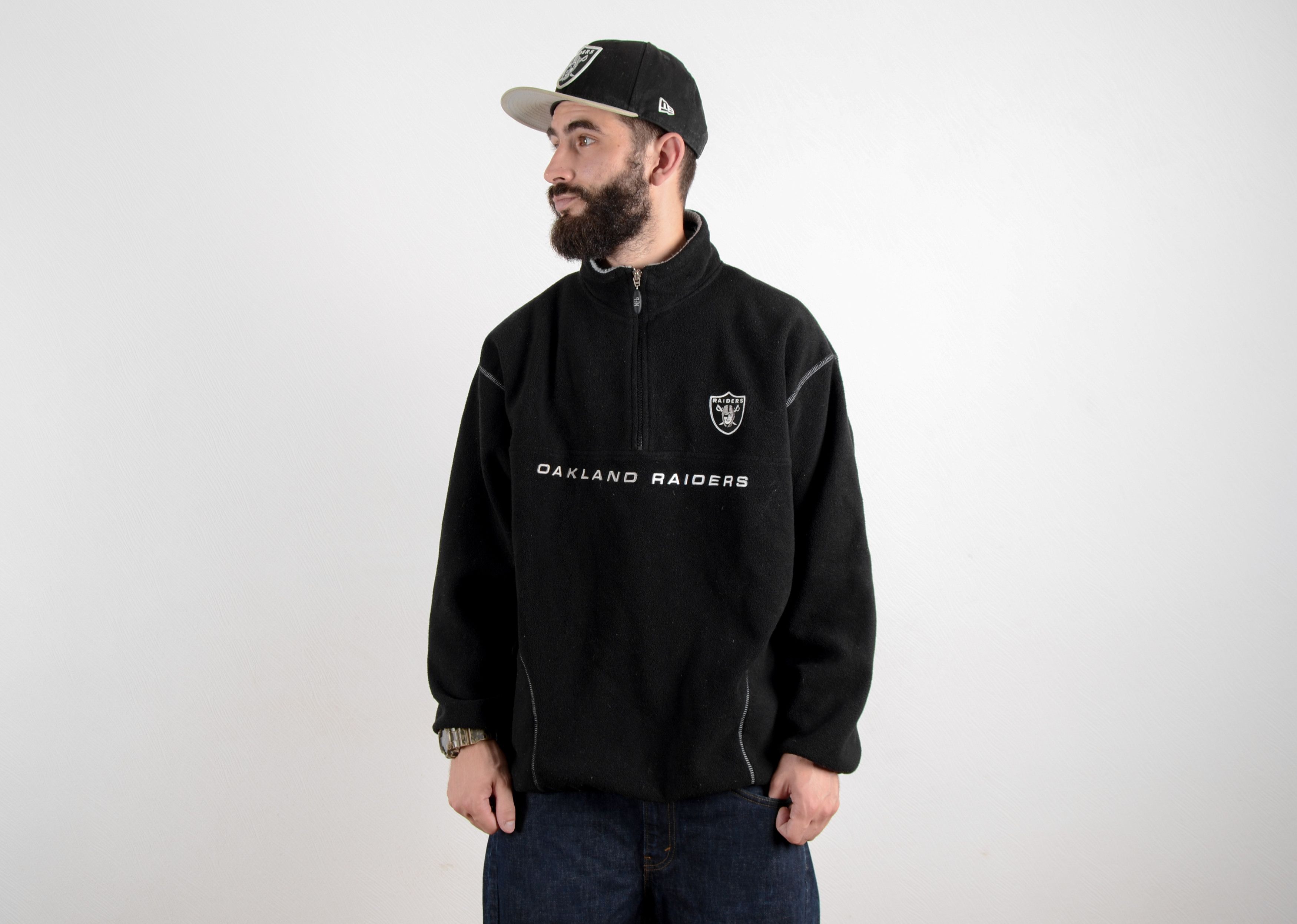 NFL NFL Oakland Raiders Fleece Jacket Pullover Sweatshirt Size US XL / EU 56 / 4 - 3 Thumbnail