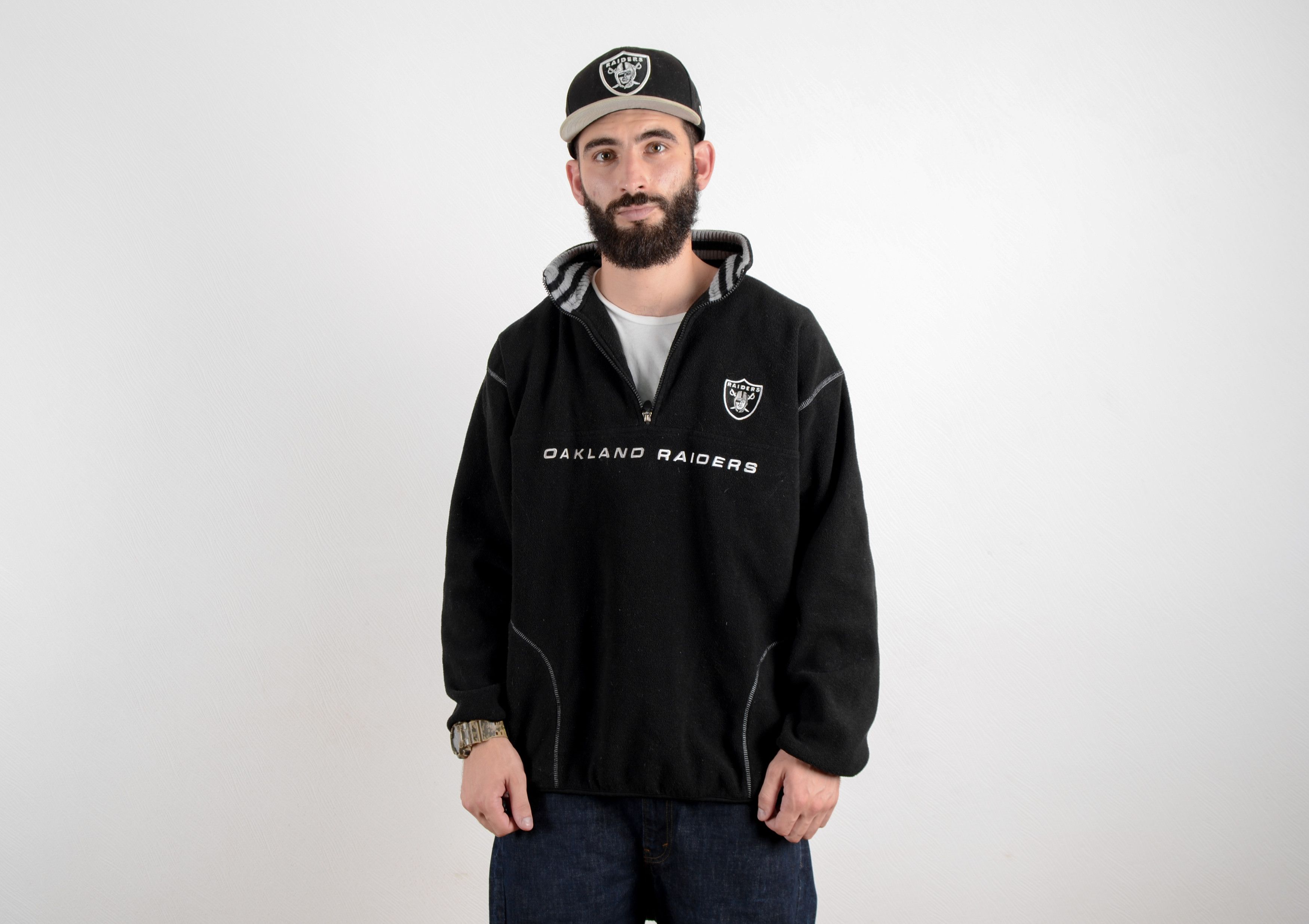 NFL NFL Oakland Raiders Fleece Jacket Pullover Sweatshirt Size US XL / EU 56 / 4 - 2 Thumbnail