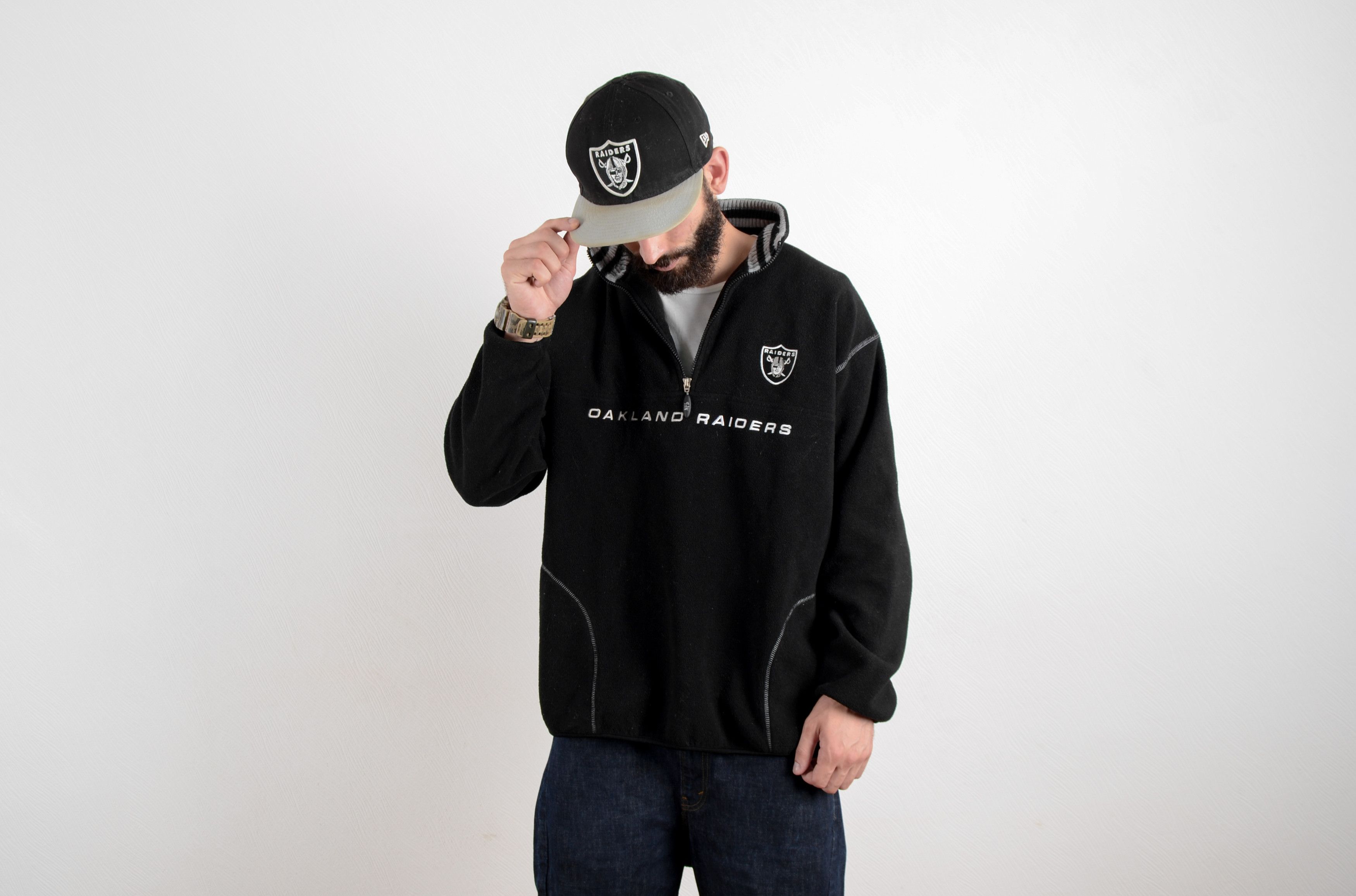 NFL NFL Oakland Raiders Fleece Jacket Pullover Sweatshirt Size US XL / EU 56 / 4 - 1 Thumbnail