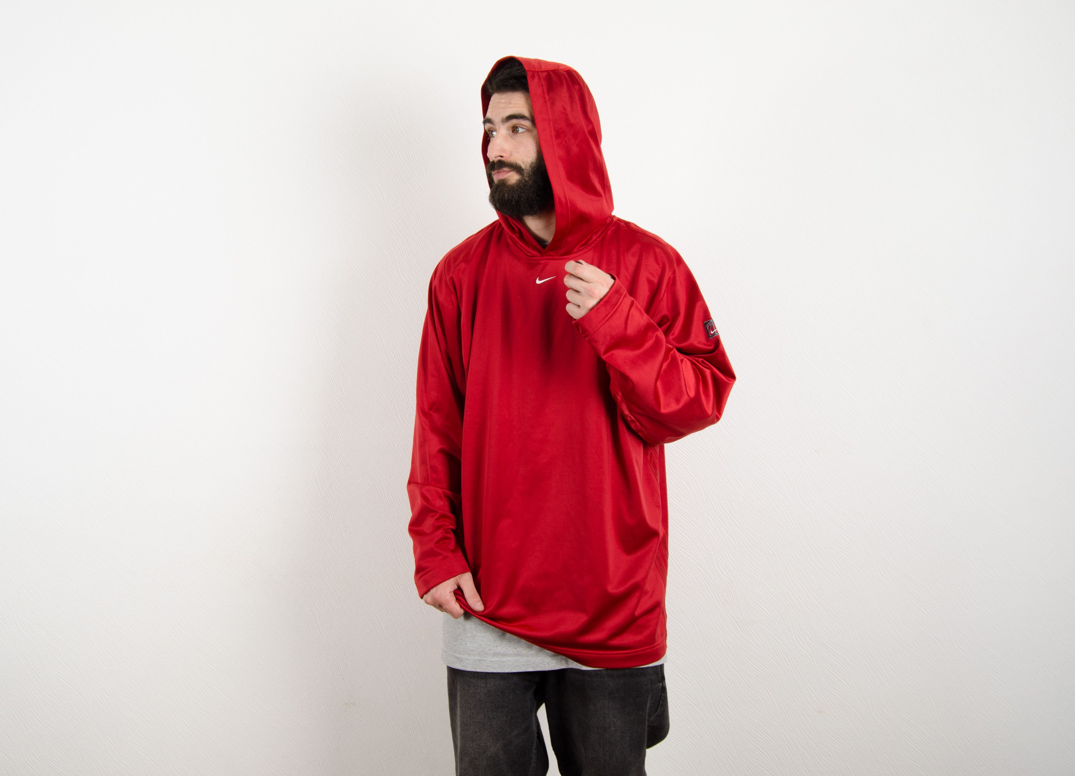 Nike Vintage Nike Center Swoosh Logo Hoodie Team Travis Oversize Size US XXL / EU 58 / 5 - 3 Thumbnail