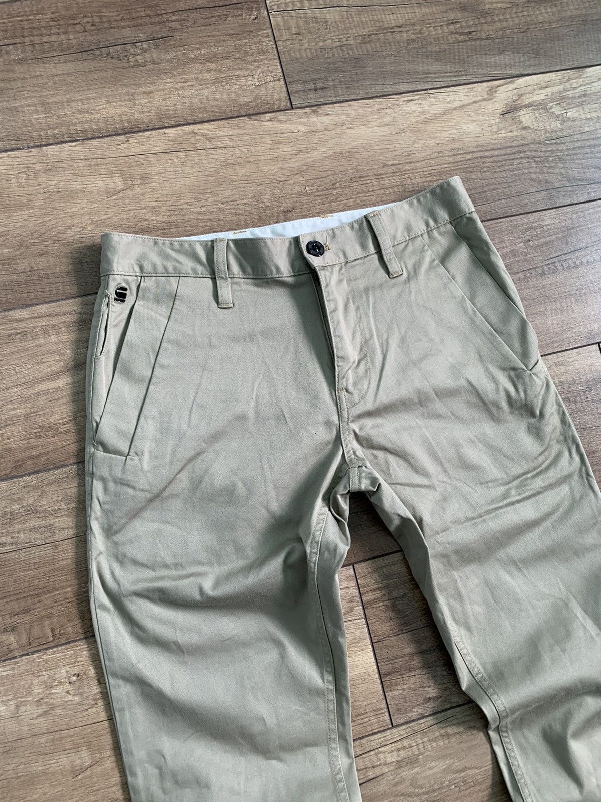 G-Star G Star Raw Bronson Tapered Beige Chino Cargo Cotton Pants Size US 31 - 4 Thumbnail