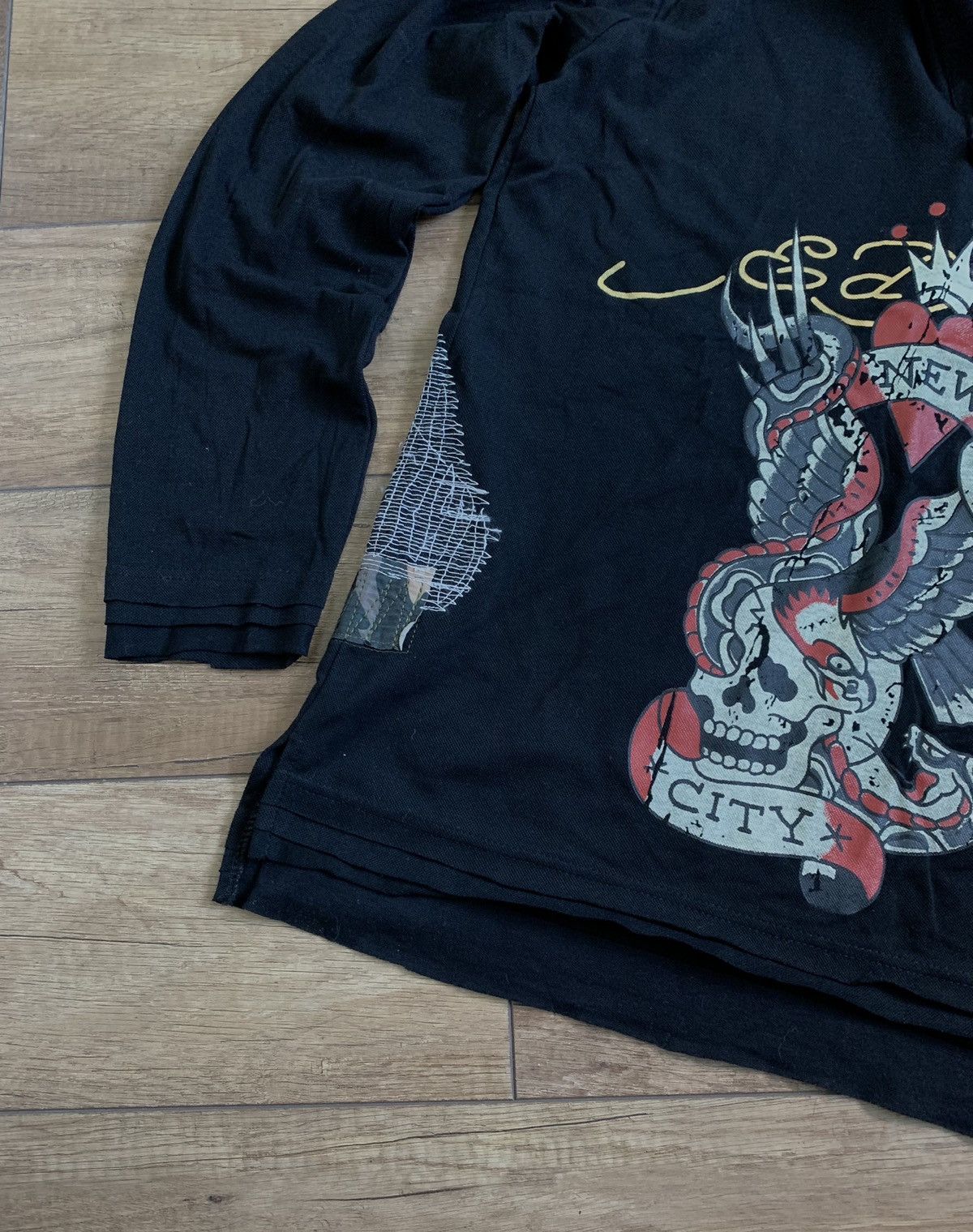 Christian Audigier Vintage Don Ed Hardy Long Sleeve Rugby T Shirt Sweatshirt Size US L / EU 52-54 / 3 - 5 Thumbnail