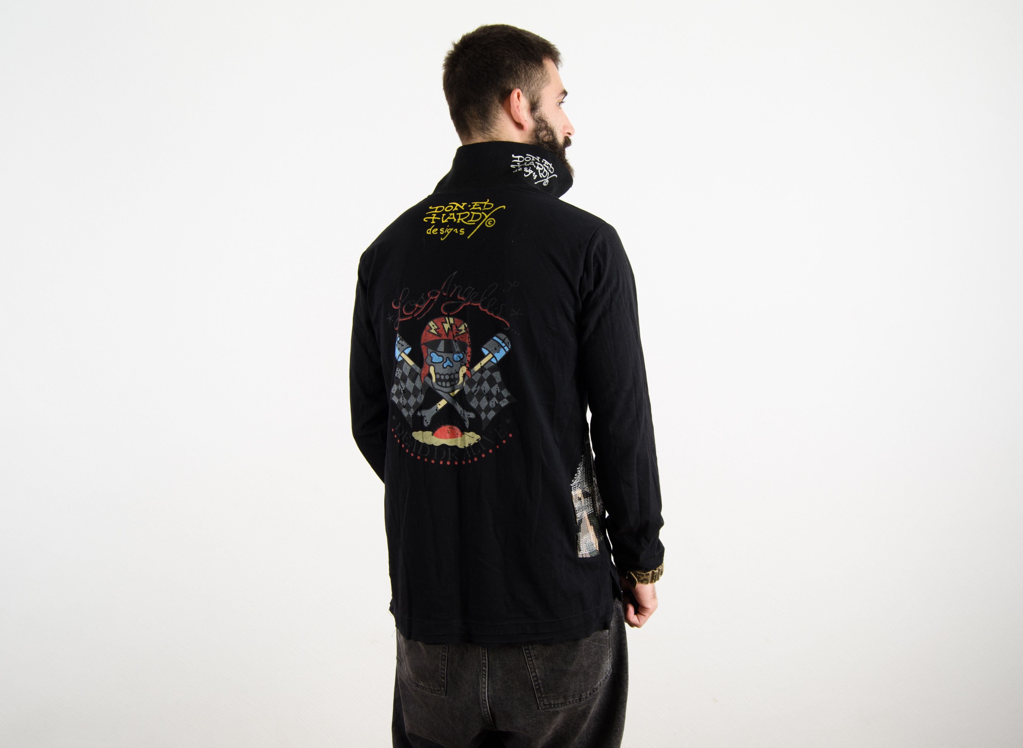 Christian Audigier Vintage Don Ed Hardy Long Sleeve Rugby T Shirt Sweatshirt Size US L / EU 52-54 / 3 - 1 Thumbnail