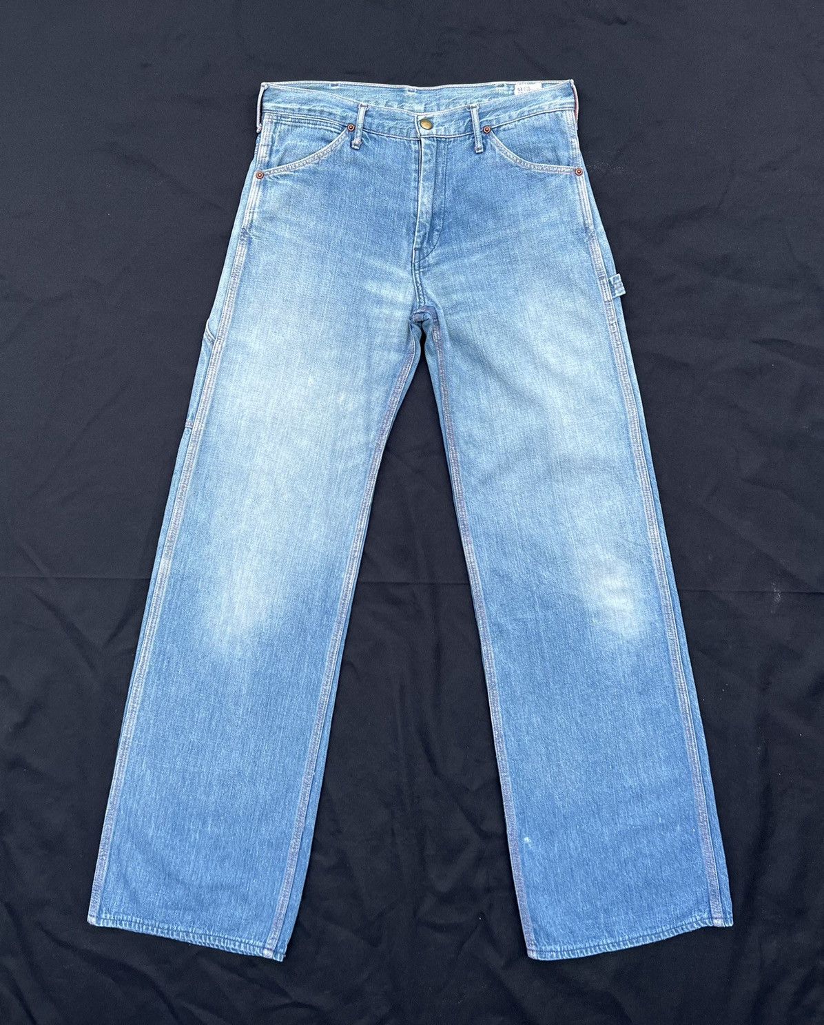 Image of Orslow Japan Sun Faded Blue Denim Work Pant, Men's (Size 30)