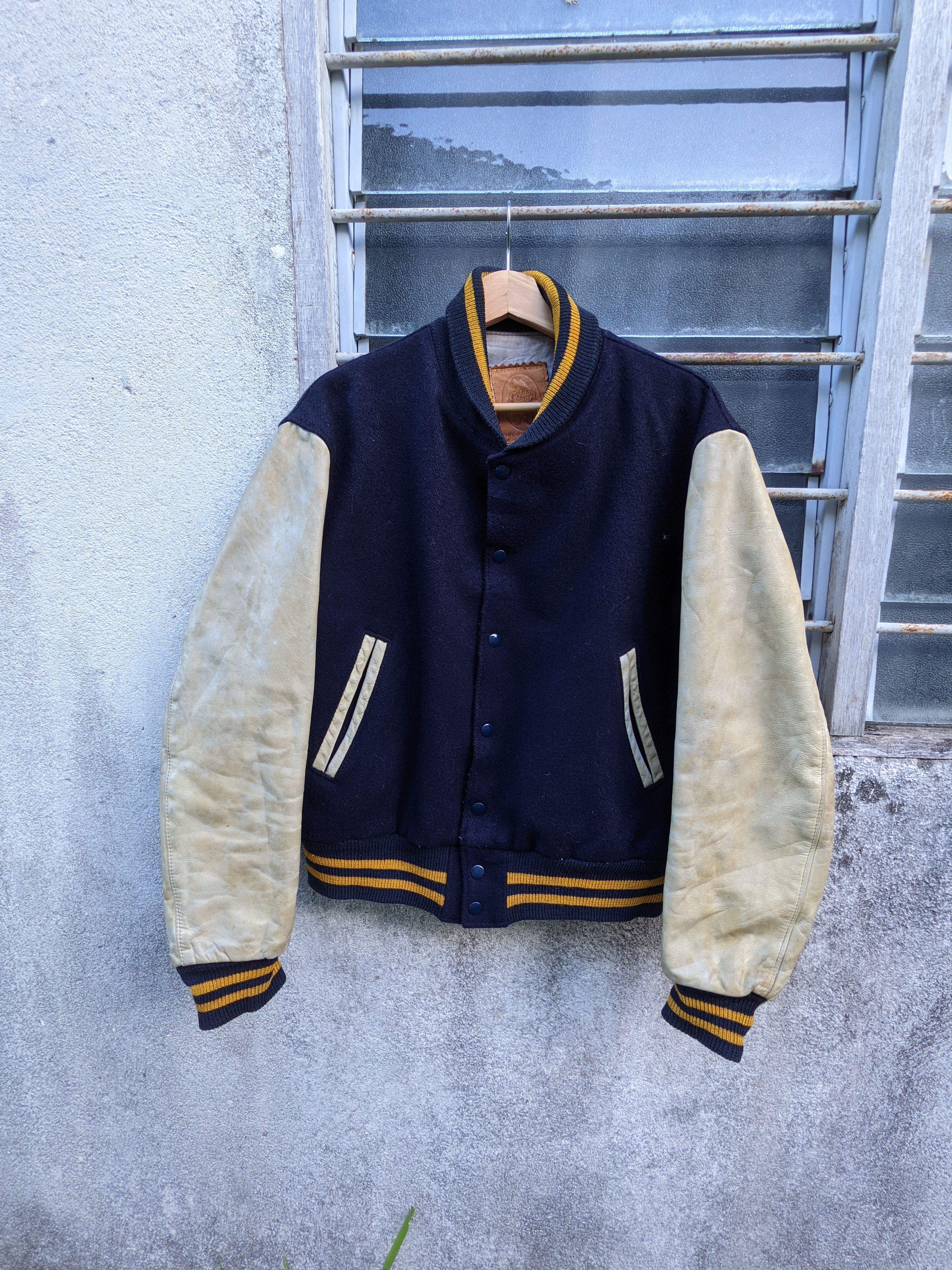Golden Bear Distressed Golden Bear Varsity Jacket Size US M / EU 48-50 / 2 - 5 Thumbnail