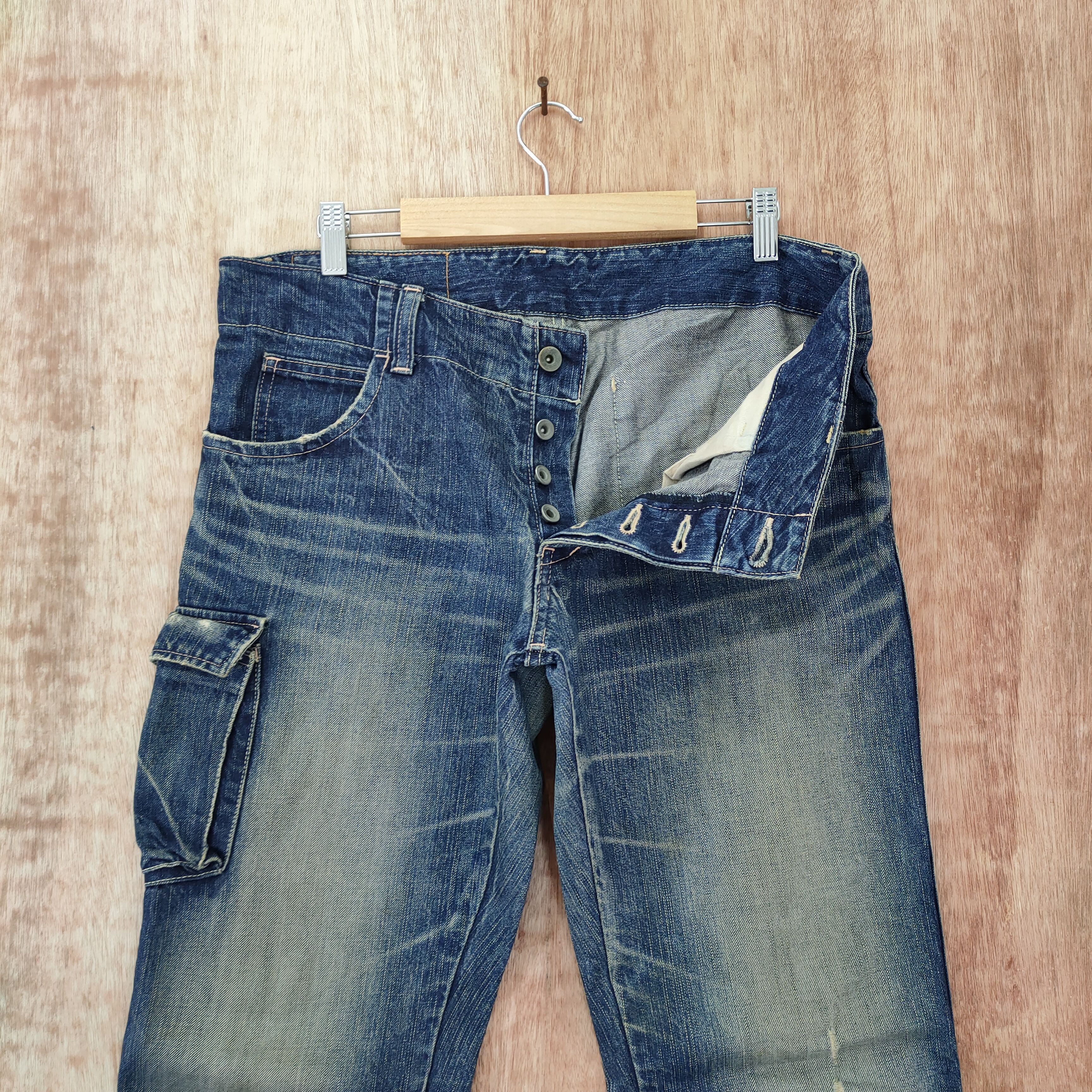Johnbull VINTAGE JOHN BULL FADED DENIM JEANS CARGO PANTS Size US 34 / EU 50 - 2 Thumbnail