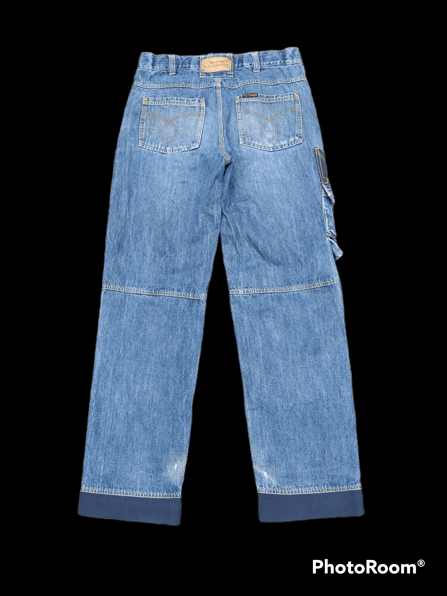 Japanese Brand DiSTRESSED DOUBLE KNEE H.D CONCEPT WORKERS PANTS Size US 32 / EU 48 - 2 Thumbnail
