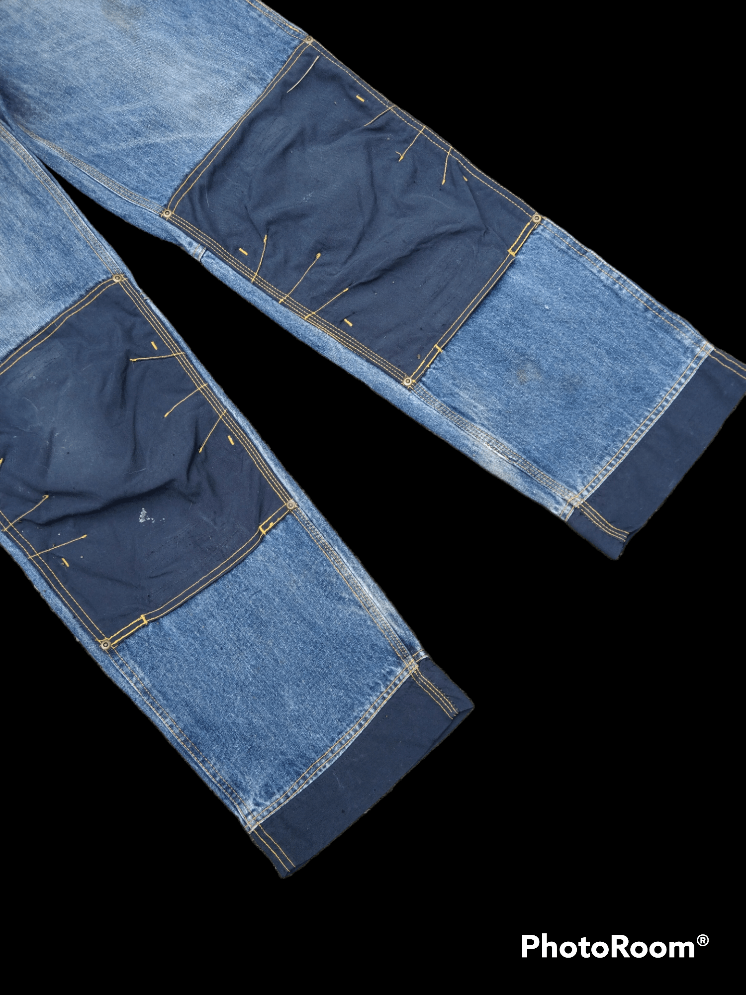 Japanese Brand DiSTRESSED DOUBLE KNEE H.D CONCEPT WORKERS PANTS Size US 32 / EU 48 - 6 Thumbnail